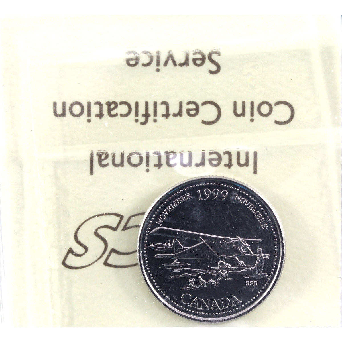 1999 November Canada 25-cents ICCS Certified MS64
