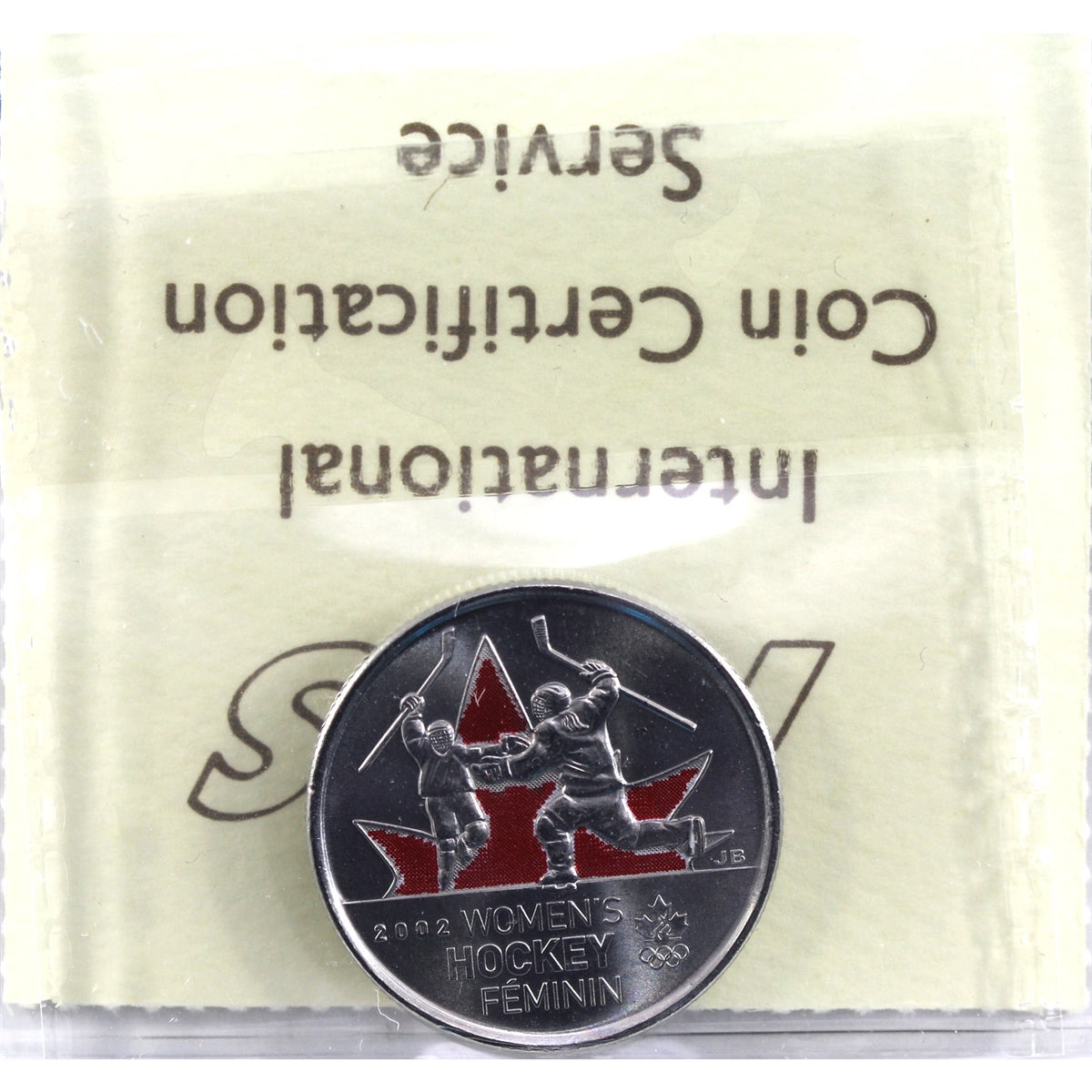 2009 Women's Hockey Coloured Canada 25-cents ICCS Certified MS64