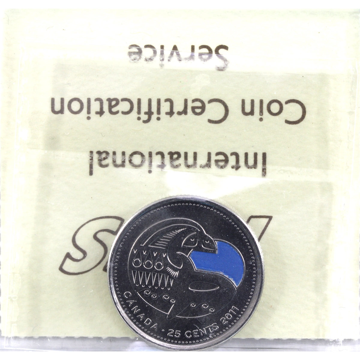2011 Orca Coloured Canada 25-cents ICCS Certified MS64