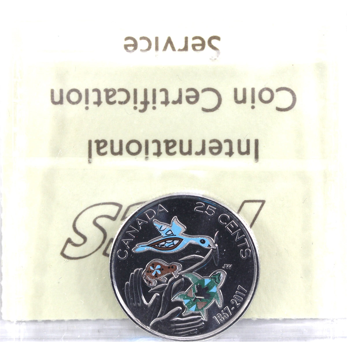 2017 150th (Hope) Coloured Canada 25-cents ICCS Certified MS65