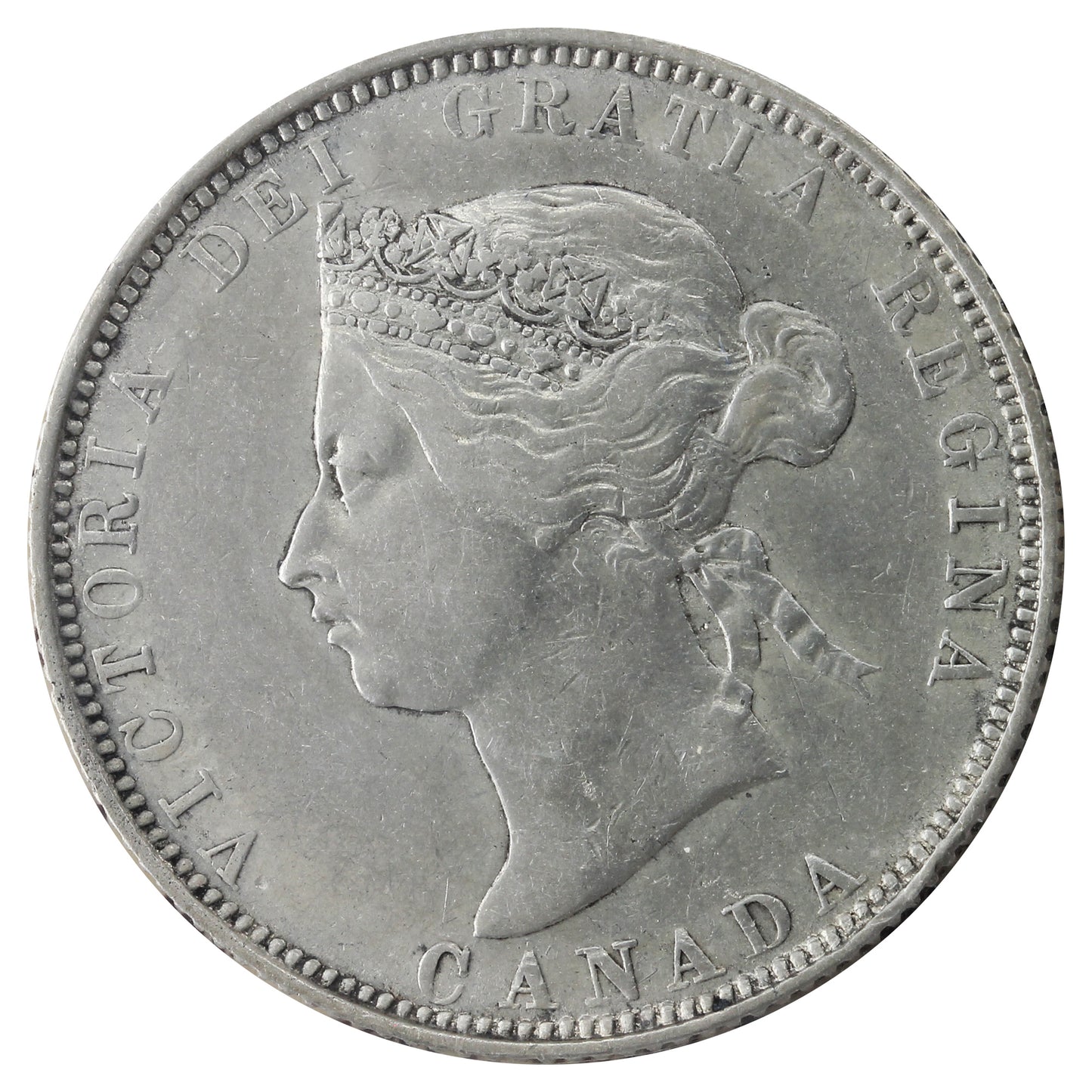 1885 Curved Top 5 Canada 25-cents ICCS Certified VF-30