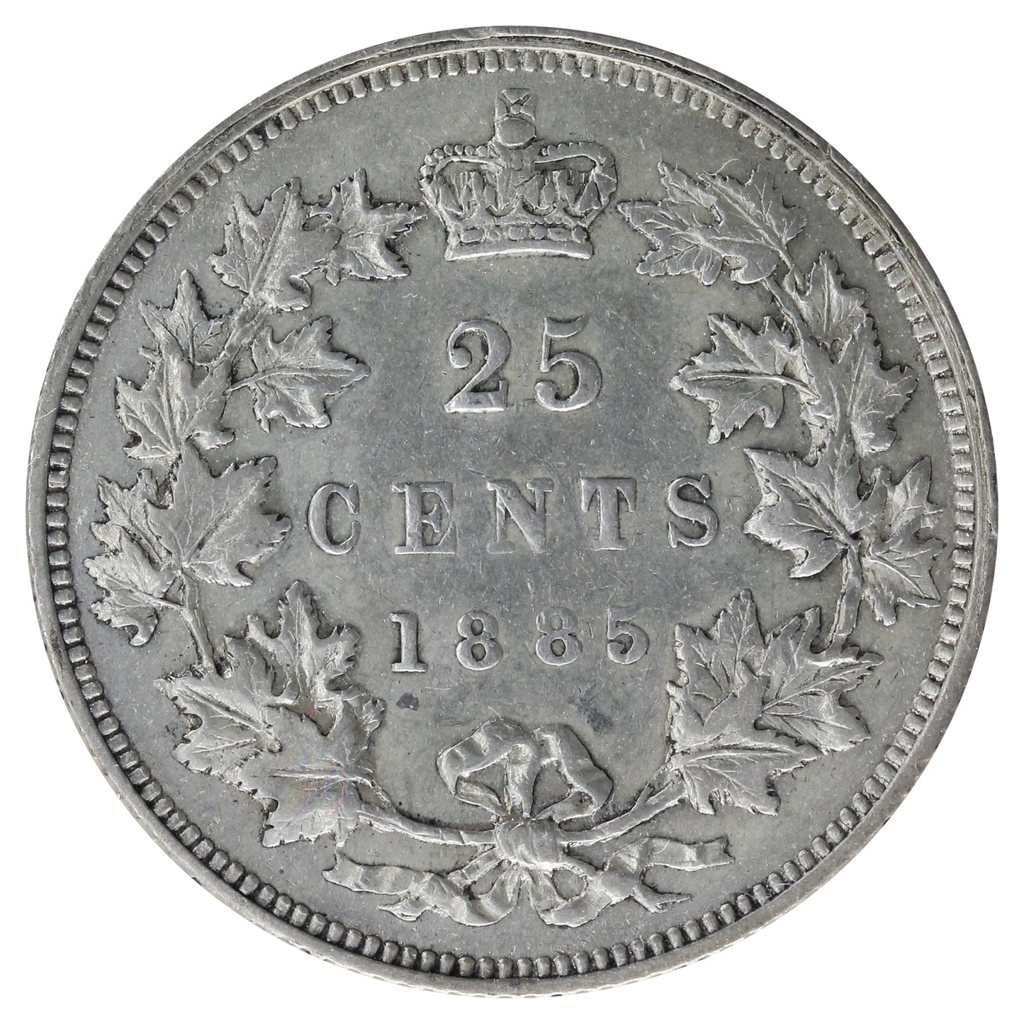 1885 Curved Top 5 Canada 25-cents ICCS Certified VF-30