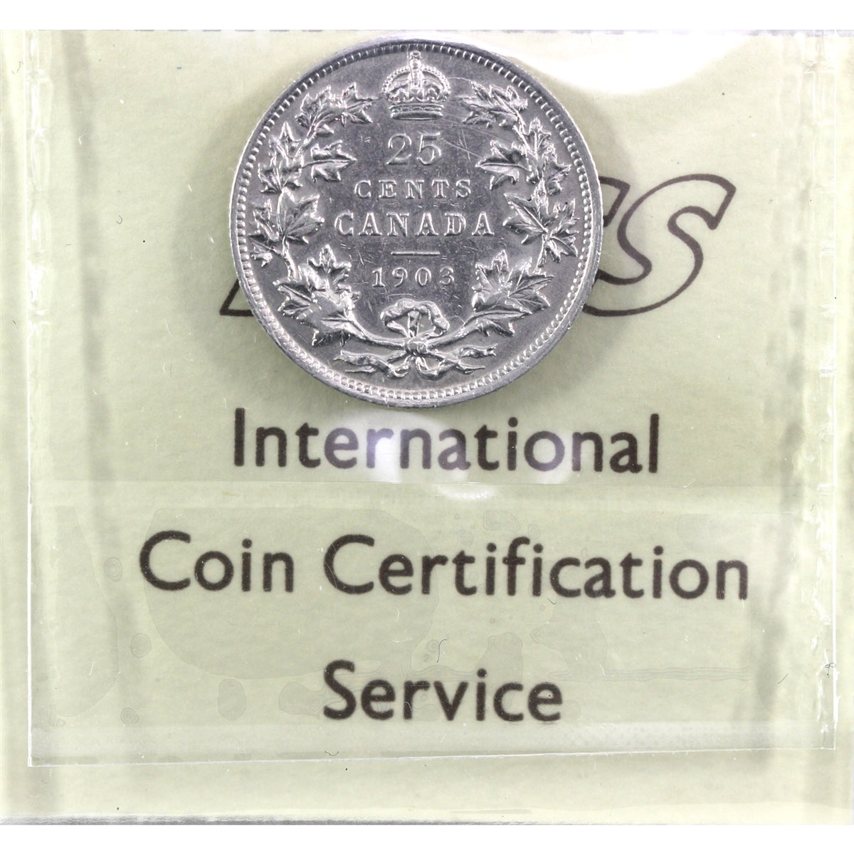 1903 Canada 25-cents ICCS Certified VF20