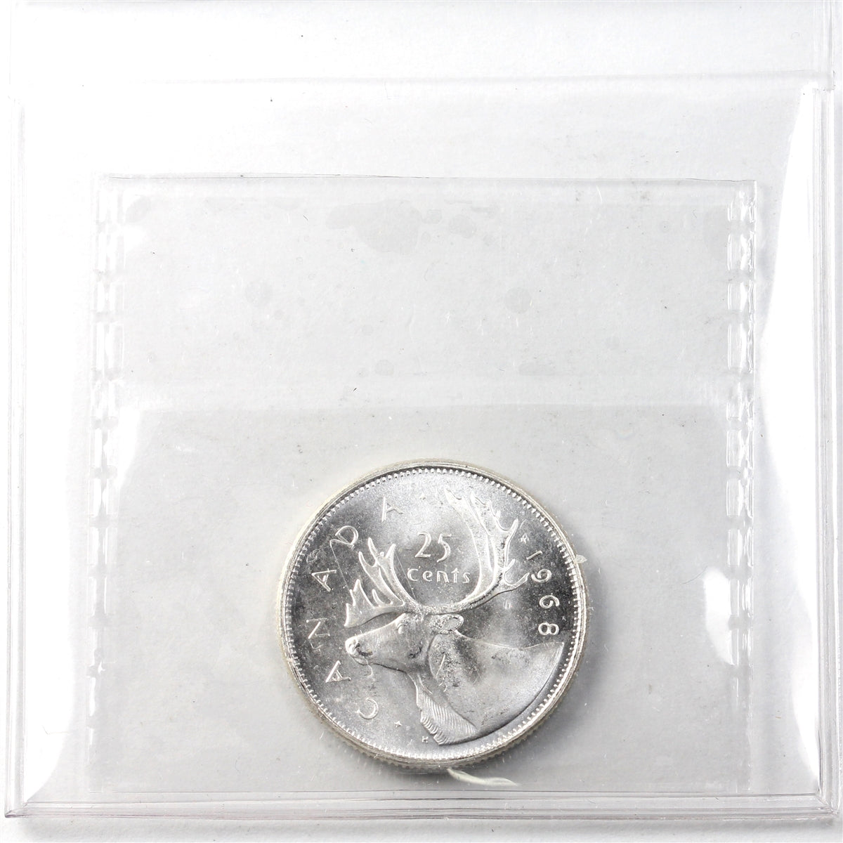 1968 Silver Canada 25-cents ICCS Certified MS66