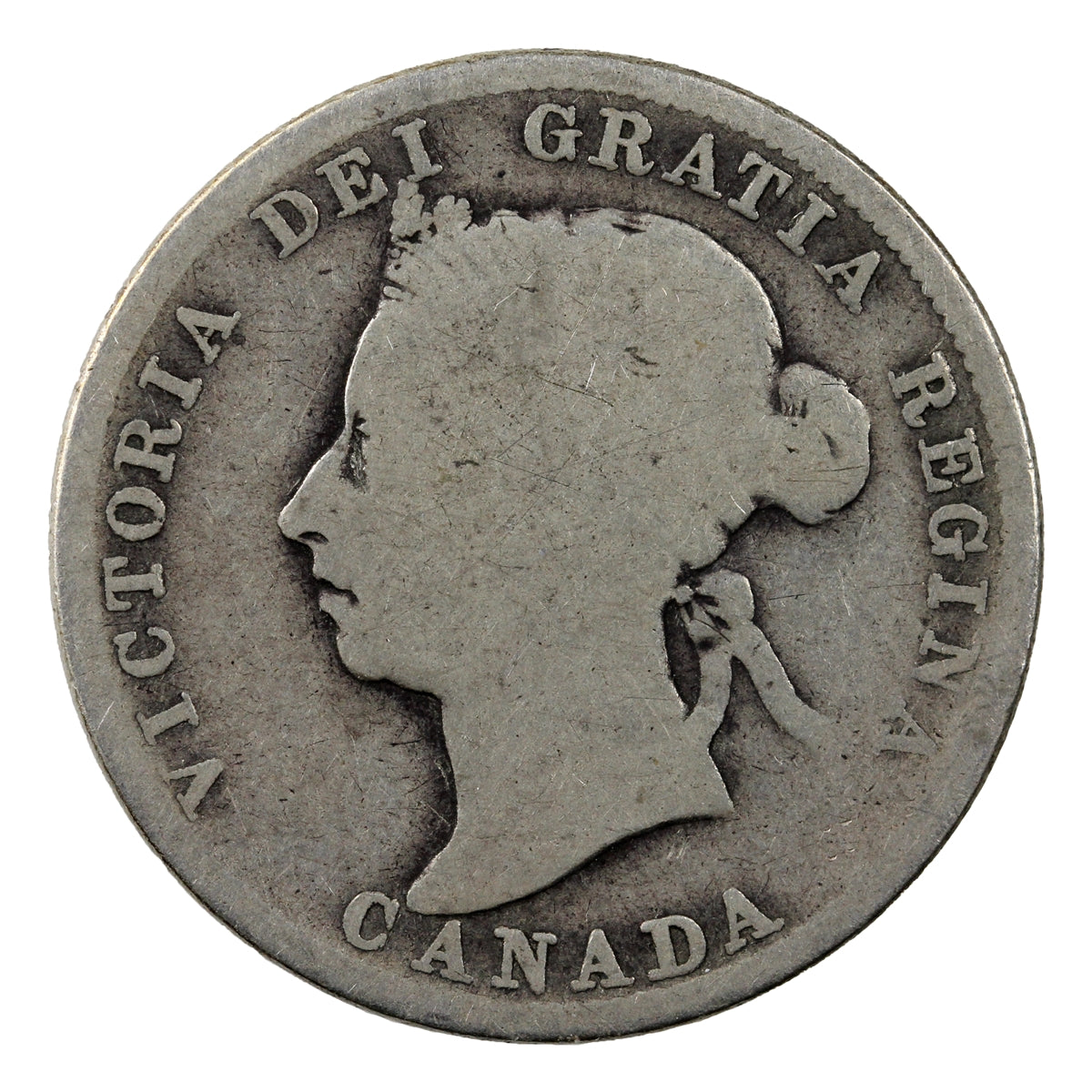 1886 Normal 6 Obv. 5 LBE Canada 25-cents Good (G-4) $
