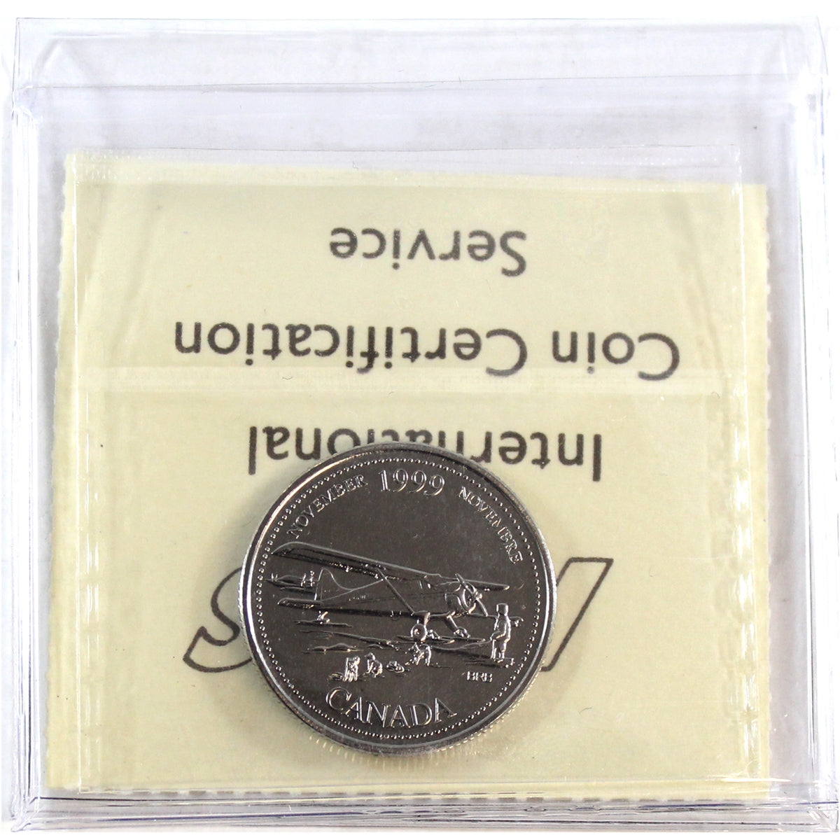 1999 November Mule Canada 25-cents ICCS Certified MS65 NBU