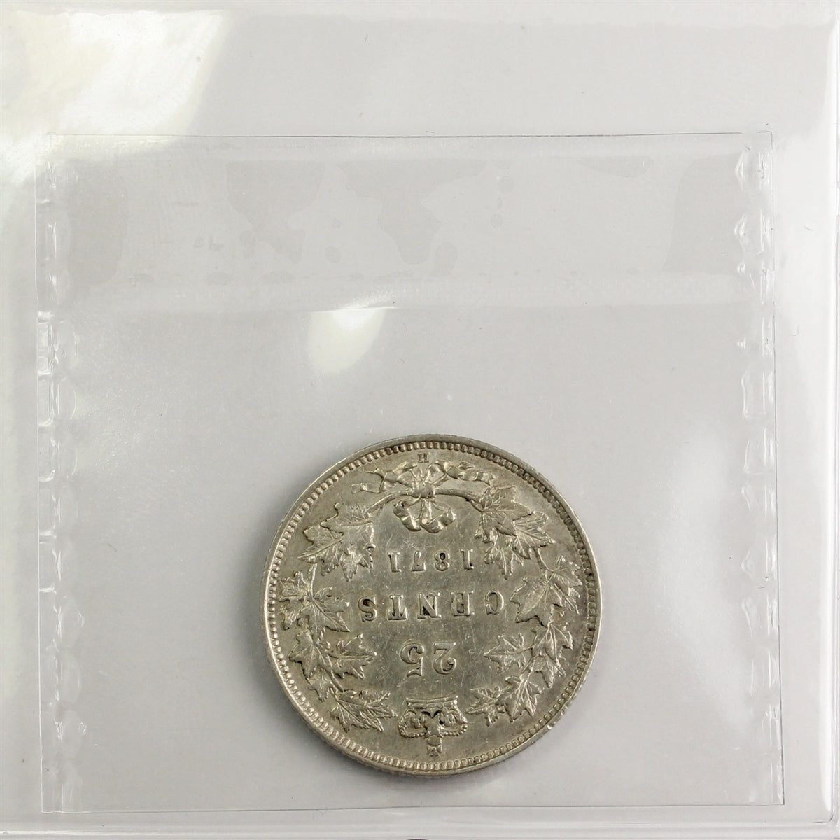 1871H Obv. 2 Canada 25-cents ICCS Certified EF40