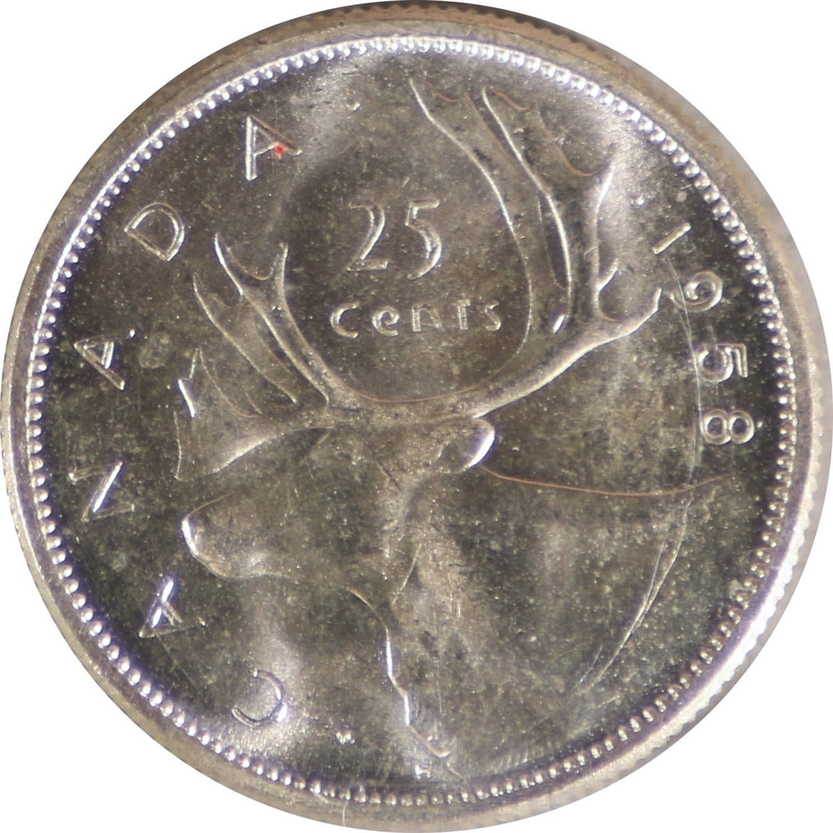 1958 Canada 25-cents ICCS Certified MS64 Cameo
