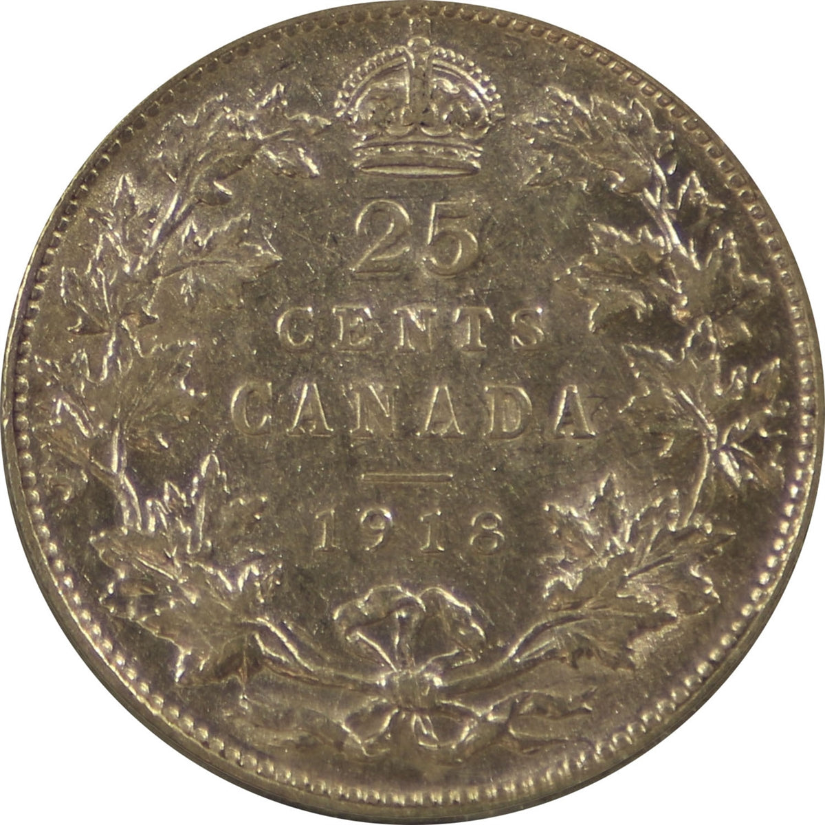 1918 Canada 25-cents ICCS Certified EF40