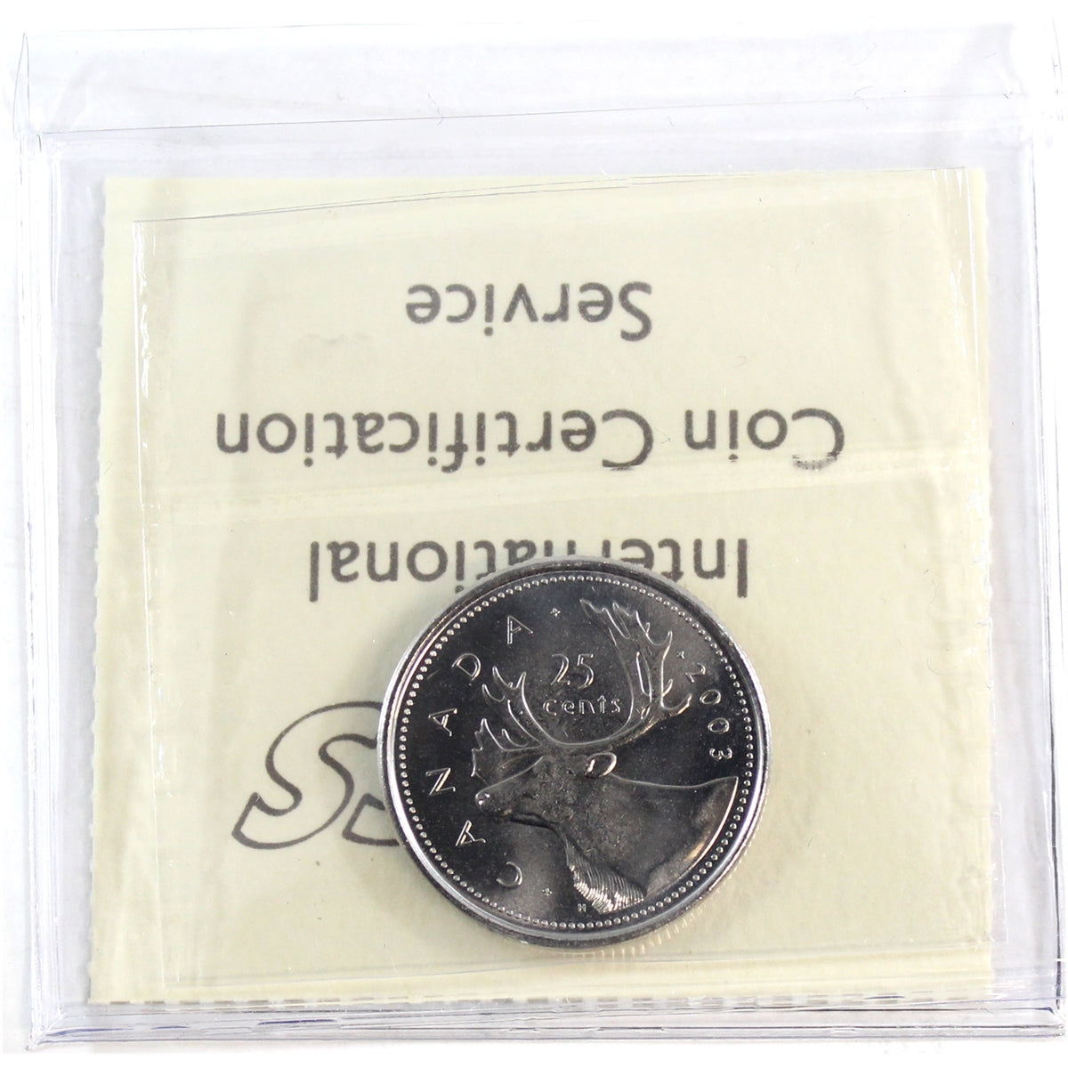 2003P New Effigy Canada 25-cents ICCS Certified MS64