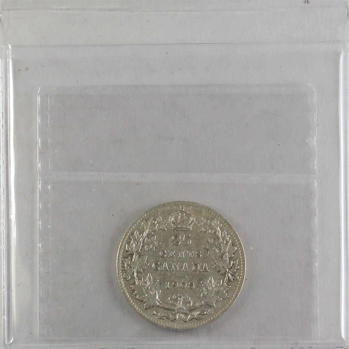 1908 Canada 25-cents ICCS Certified F15