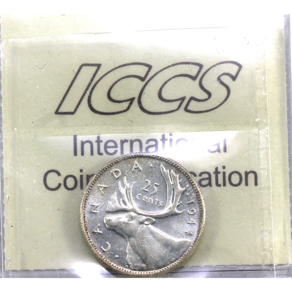1944 Canada 25-cents ICCS Certified MS63