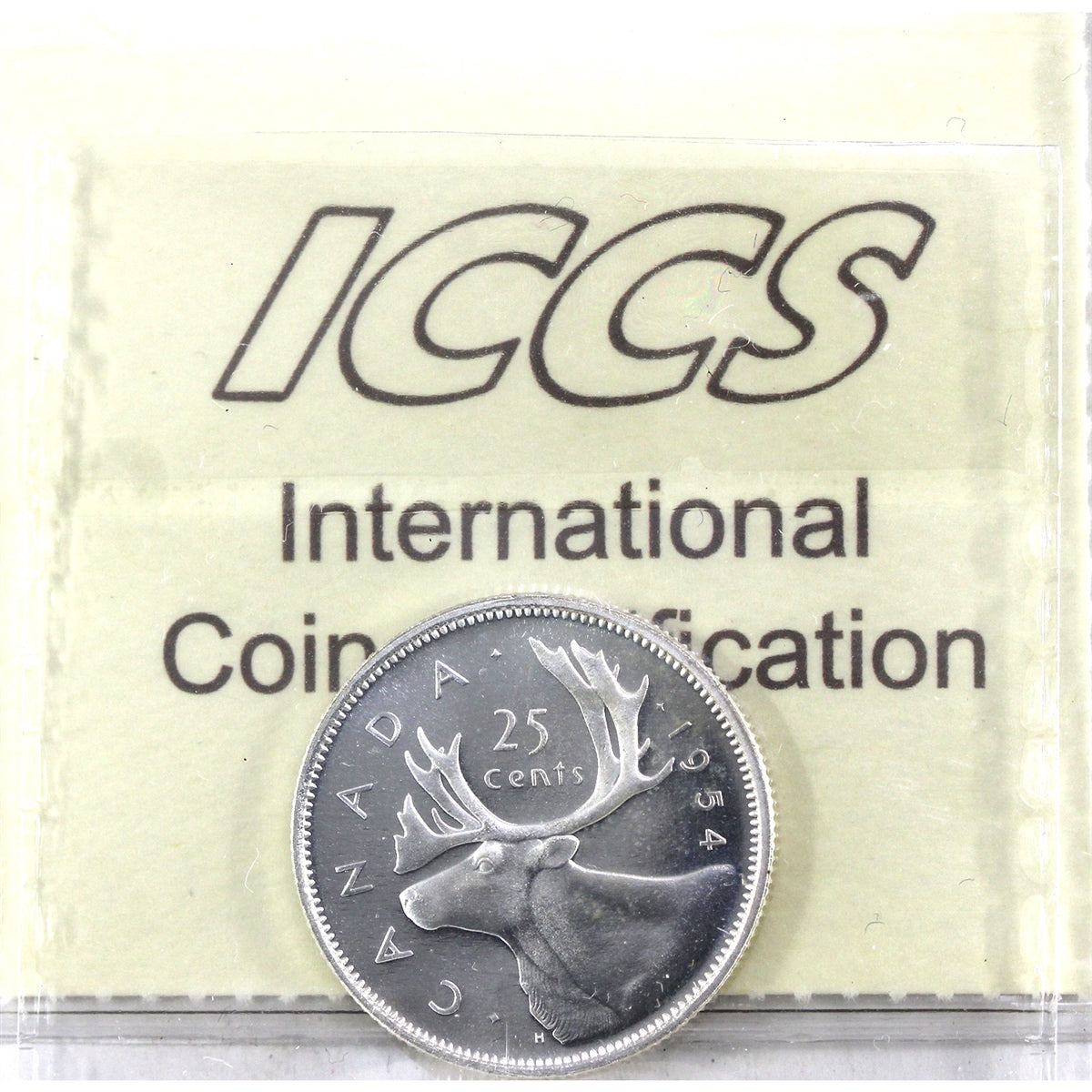 1954 Canada 25-cents ICCS Certified PL-65
