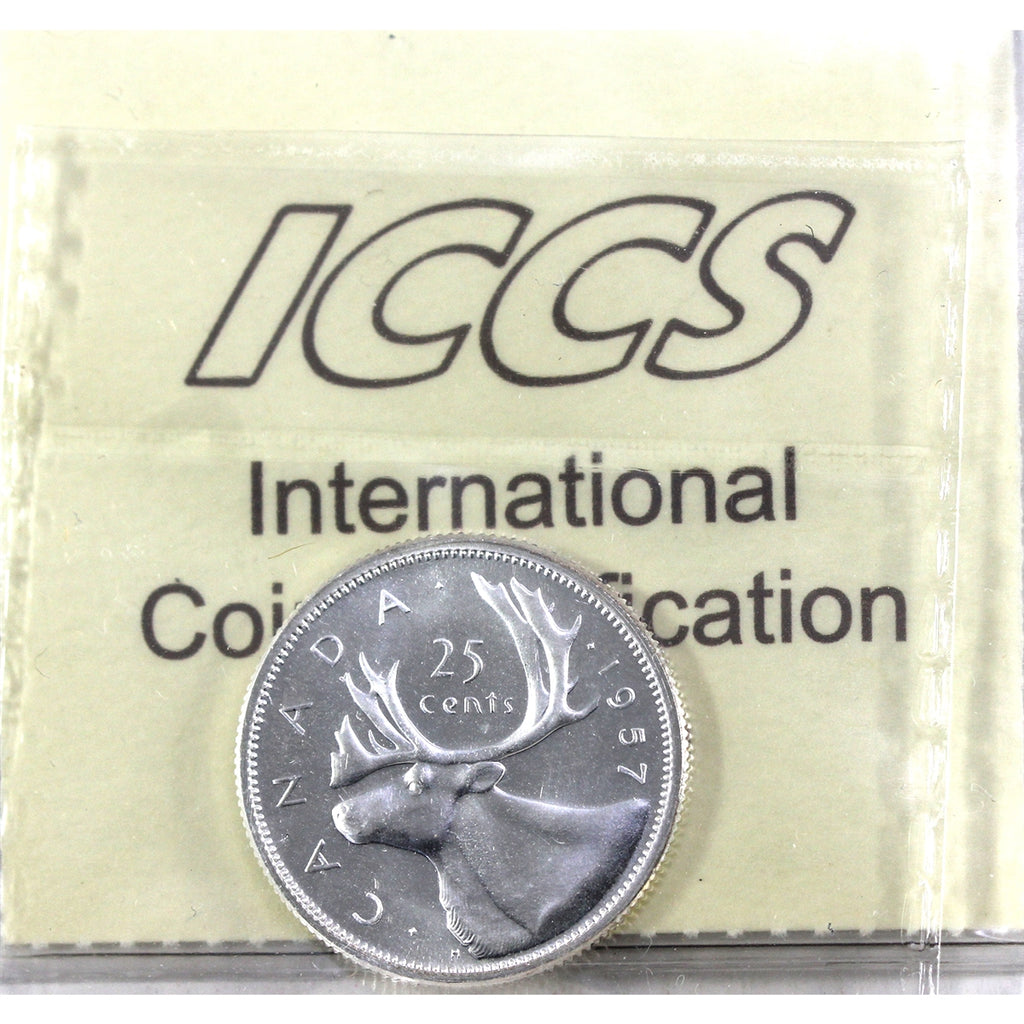 1957 Canada 25-cents ICCS Certified PL-65