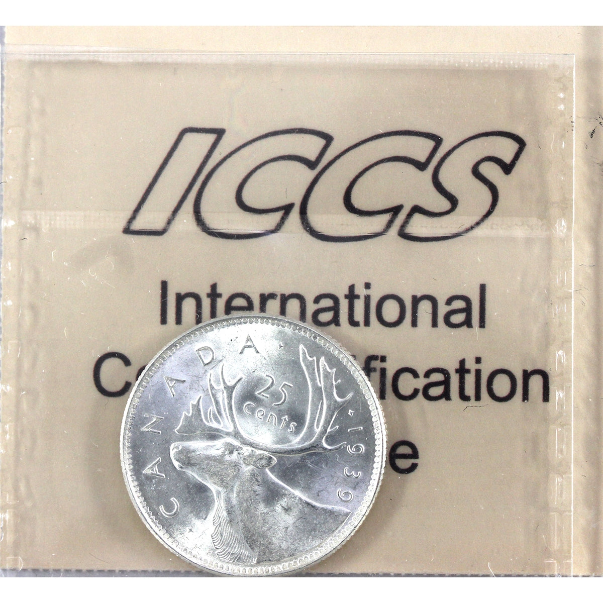 1939 Canada 25-cents ICCS Certified MS63