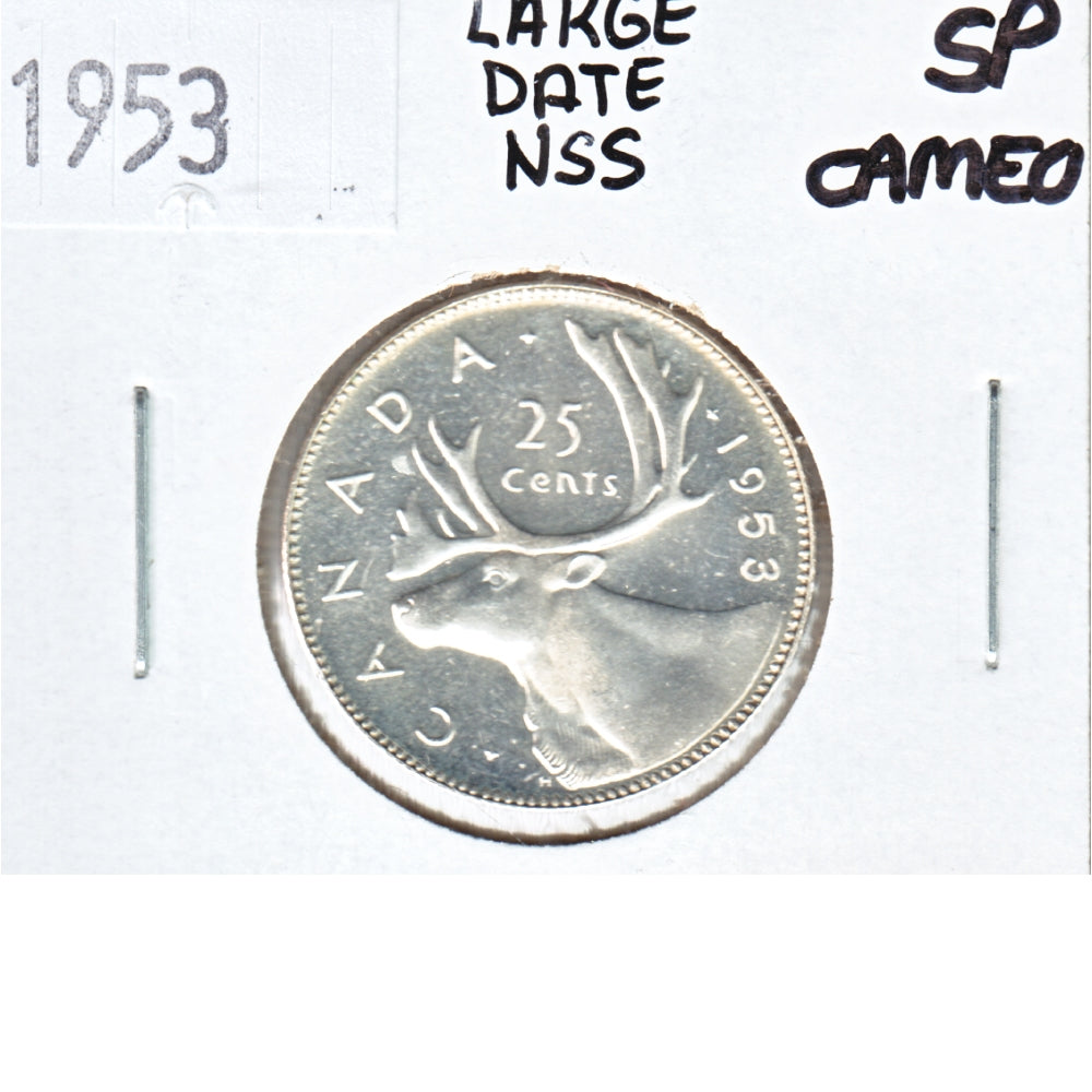 1953 Large Date NSS Canada 25-cents Specimen Cameo $