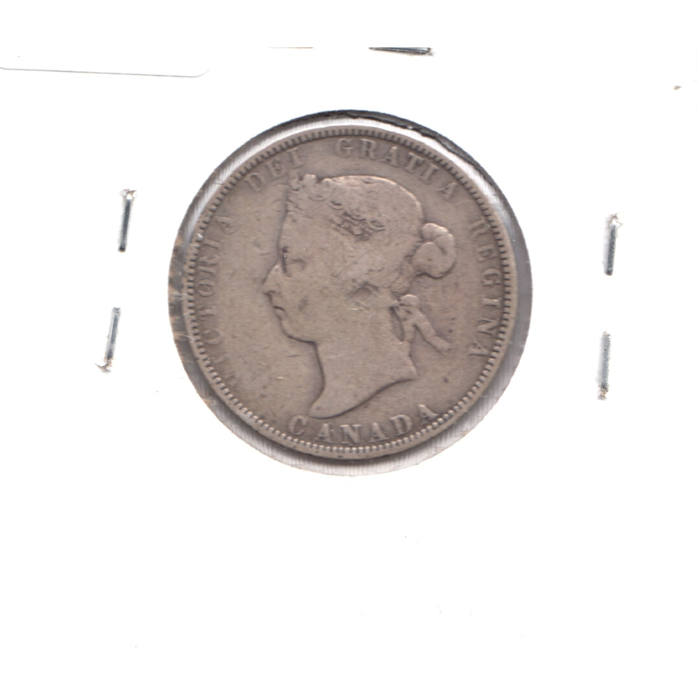 1886 Normal 6 Obv. 4 SBE Canada 25-cents Very Good (VG8) $