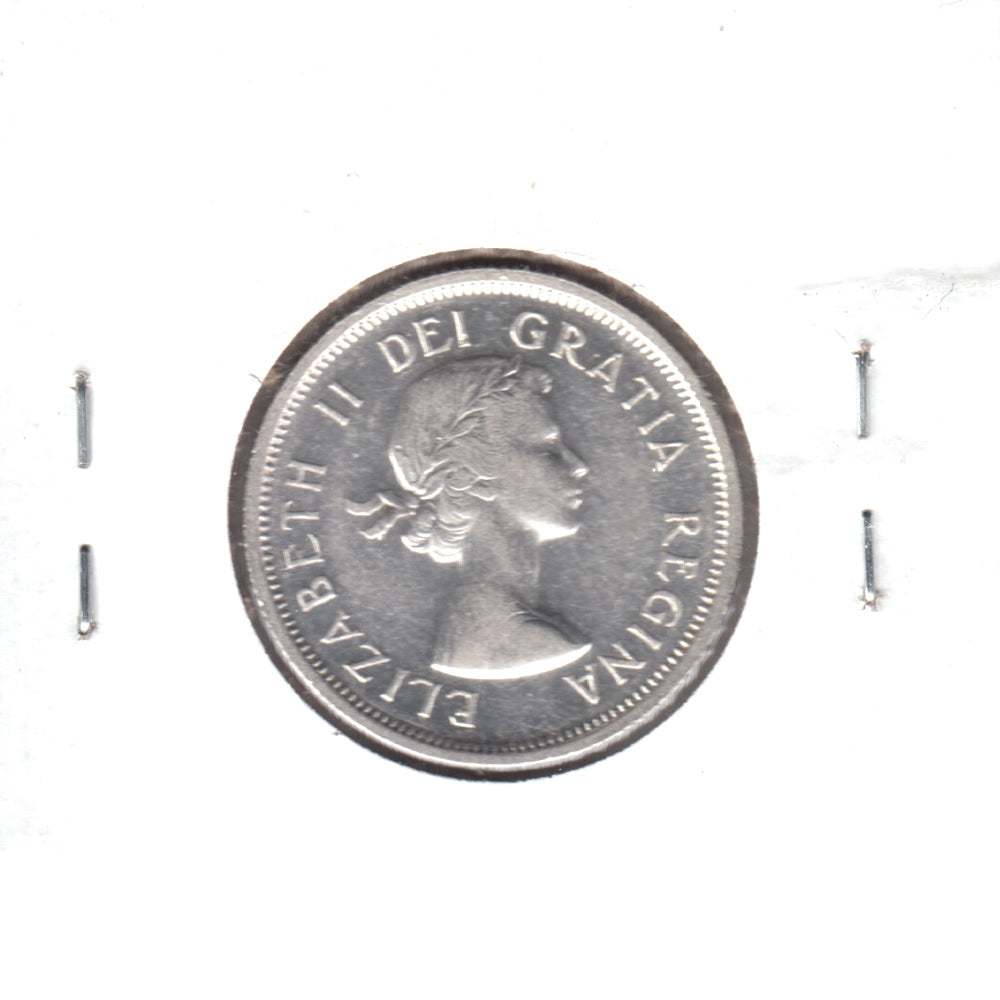 1955 Double Die Reverse Canada 25-cents Extra Fine (EF40) $