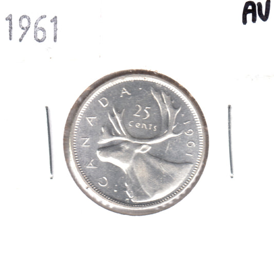 1961 Canada 25-cents Almost Uncirculated (AU50)