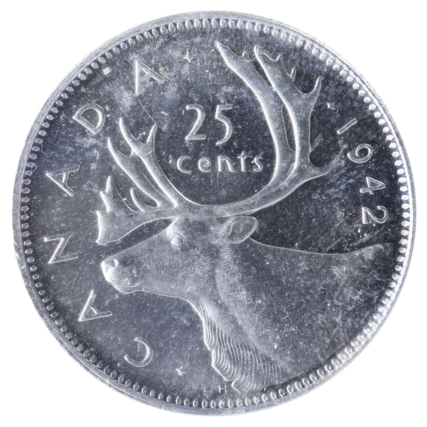 1942 Canada 25-cents ICCS Certified MS65 (XQM 437)