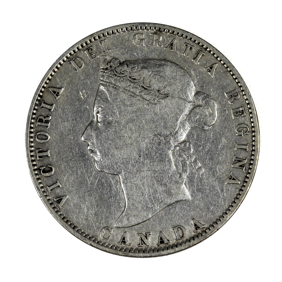 1871H Obv. 2 Canada 25-cents Fine (F12) $