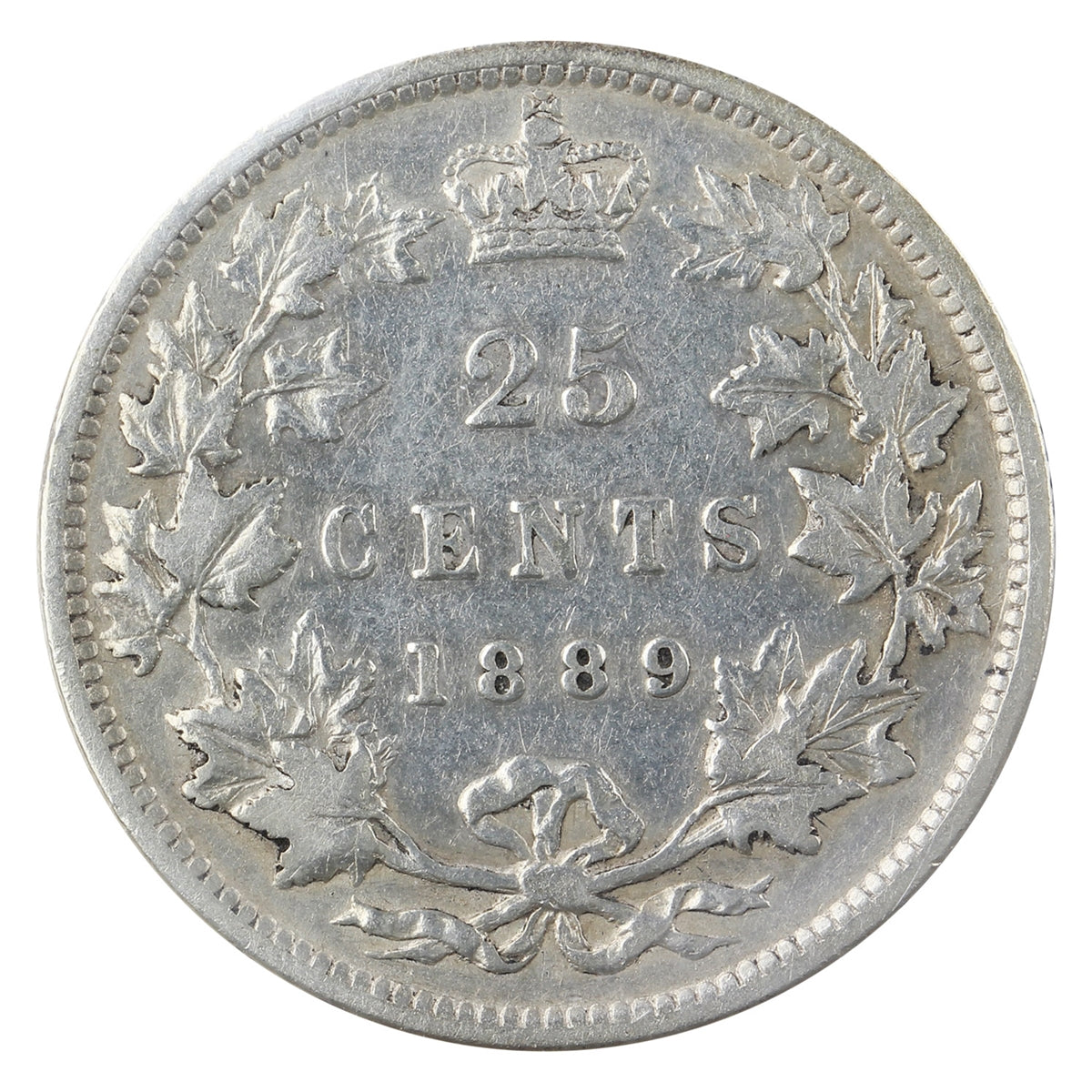 1889 Canada 25-cents ICCS Certified F12