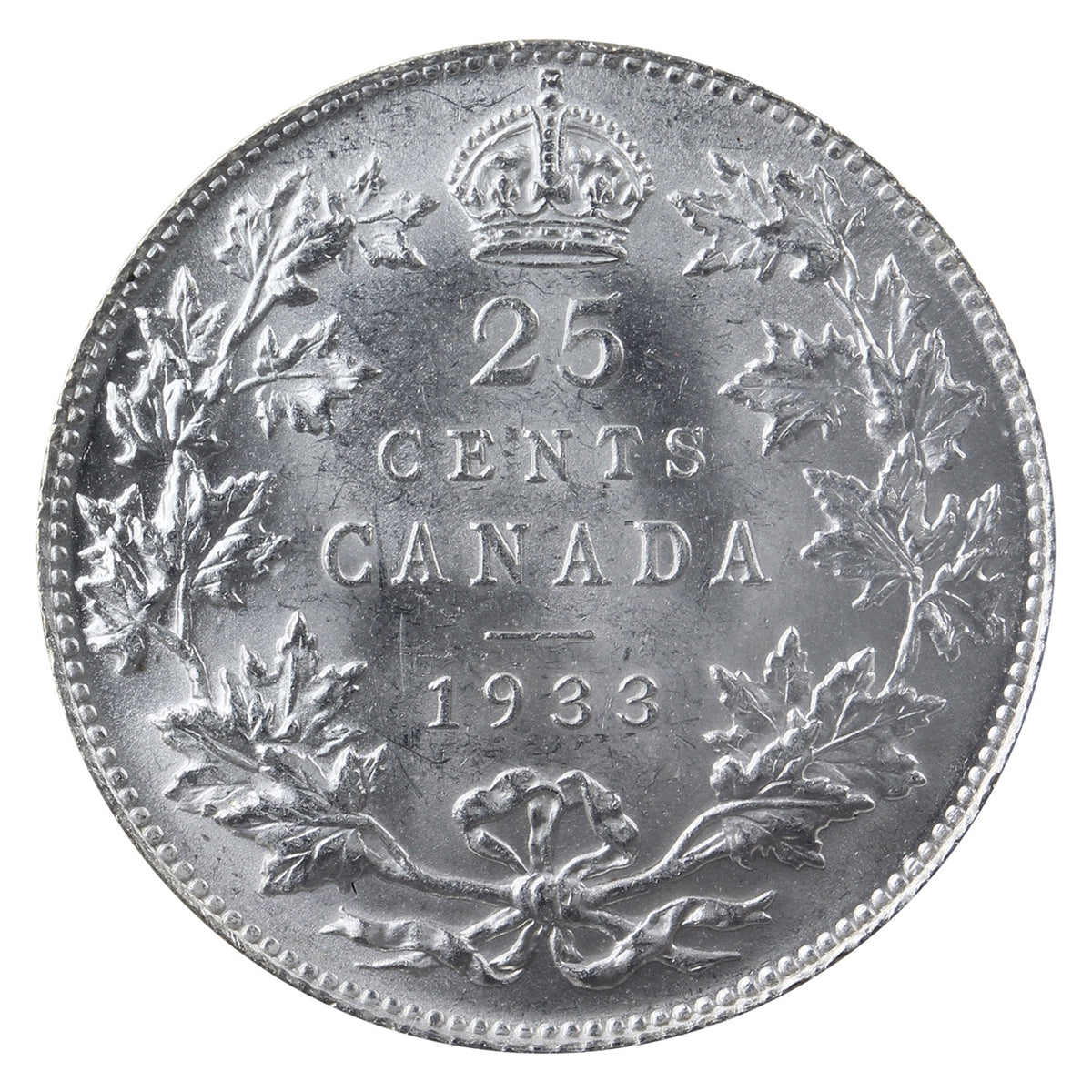 1933 Canada 25-cents ICCS Certified MS63