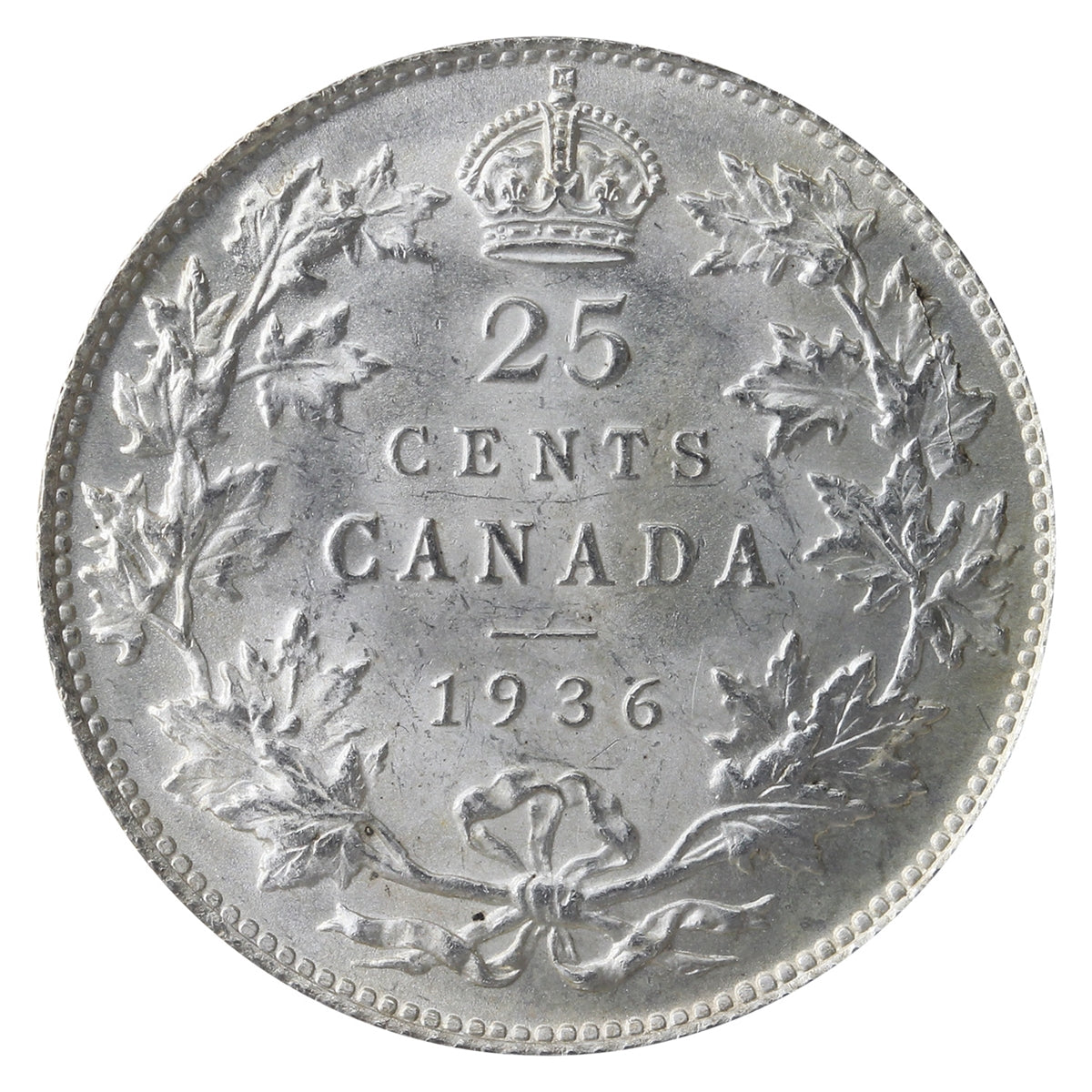 1936 Canada 25-cents ICCS Certified MS63 (XZD 206)