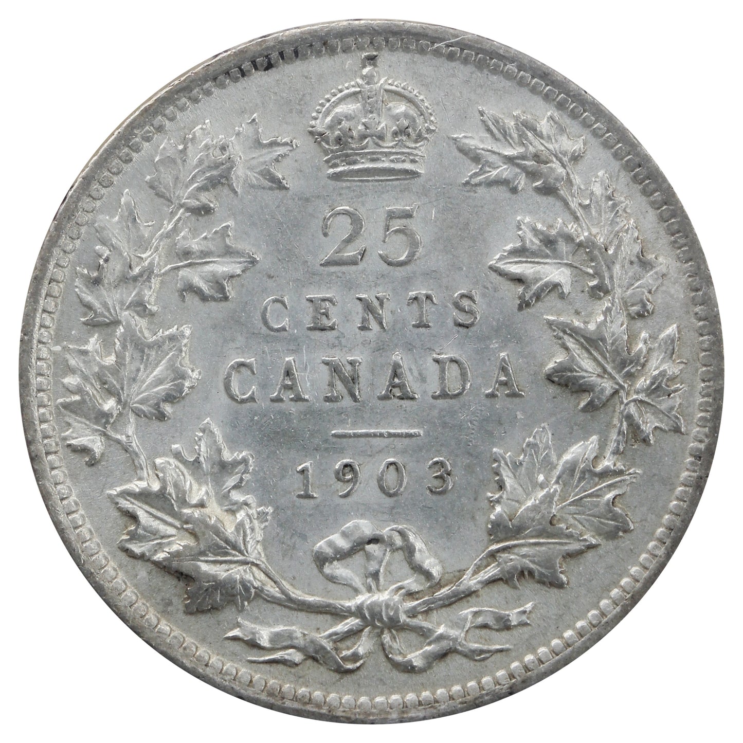 1903 Canada 25-cents ICCS Certified AU50