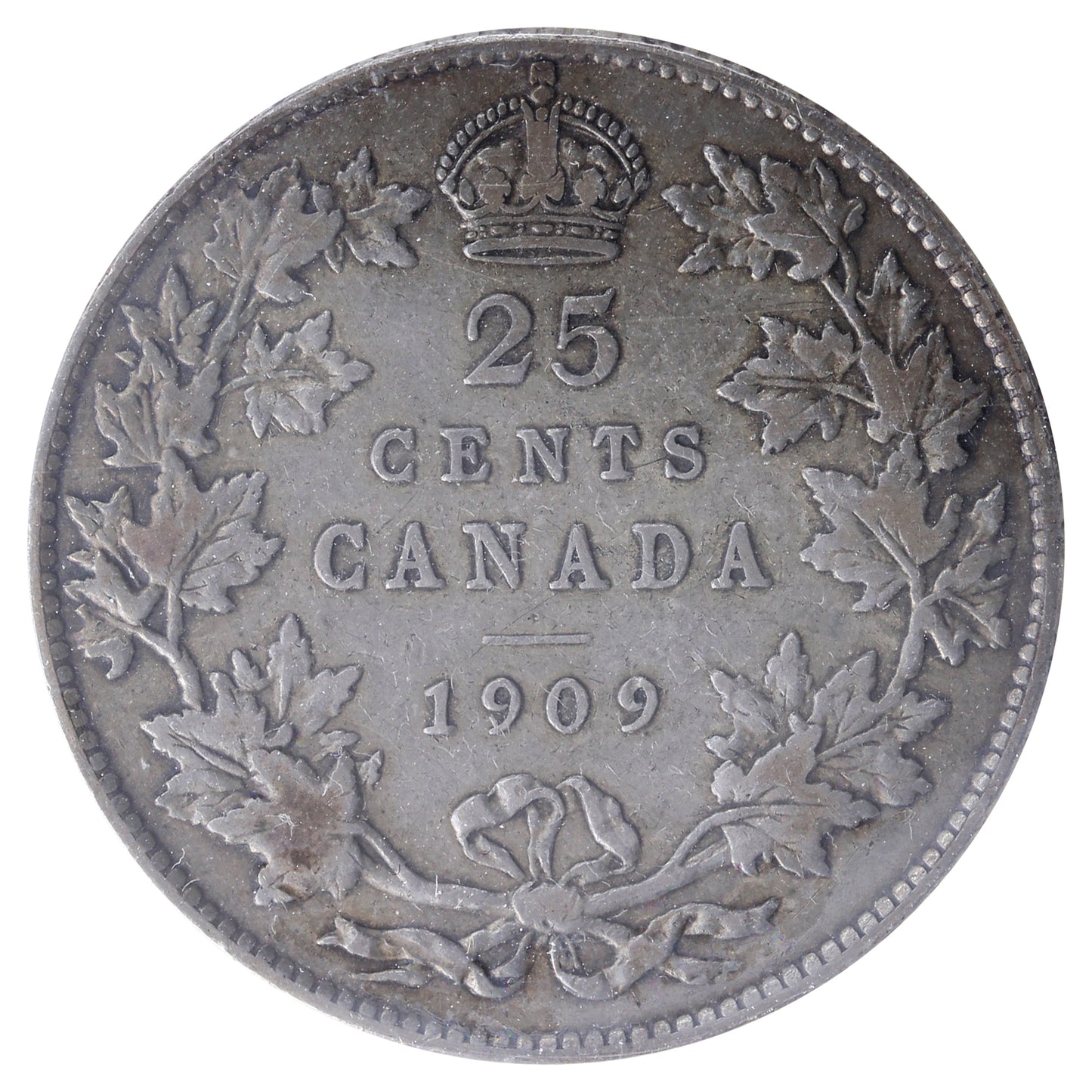 1909 Canada 25-cents ICCS Certified VF20