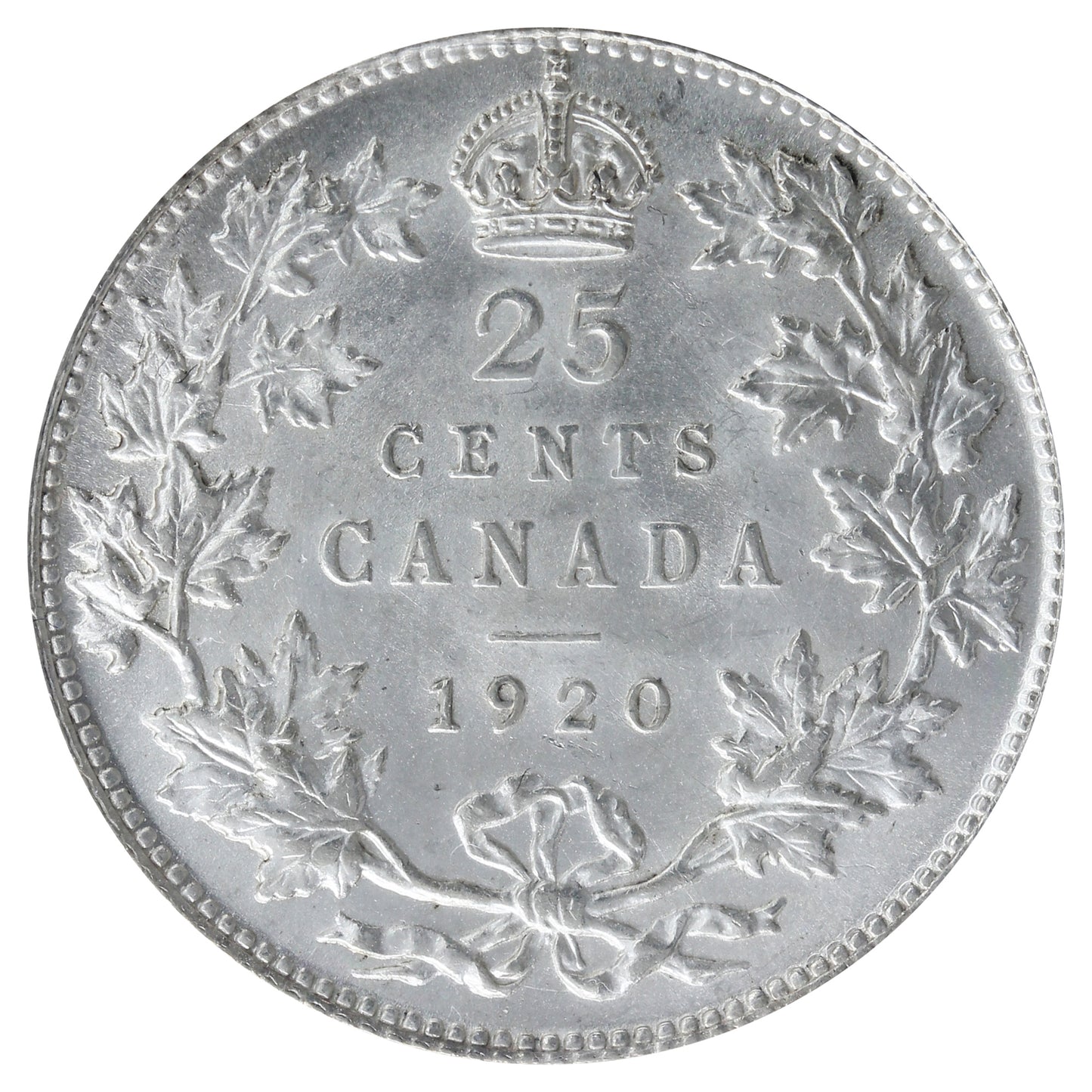 1920 Canada 25-cents ICCS Certified MS63 (XXR 592)