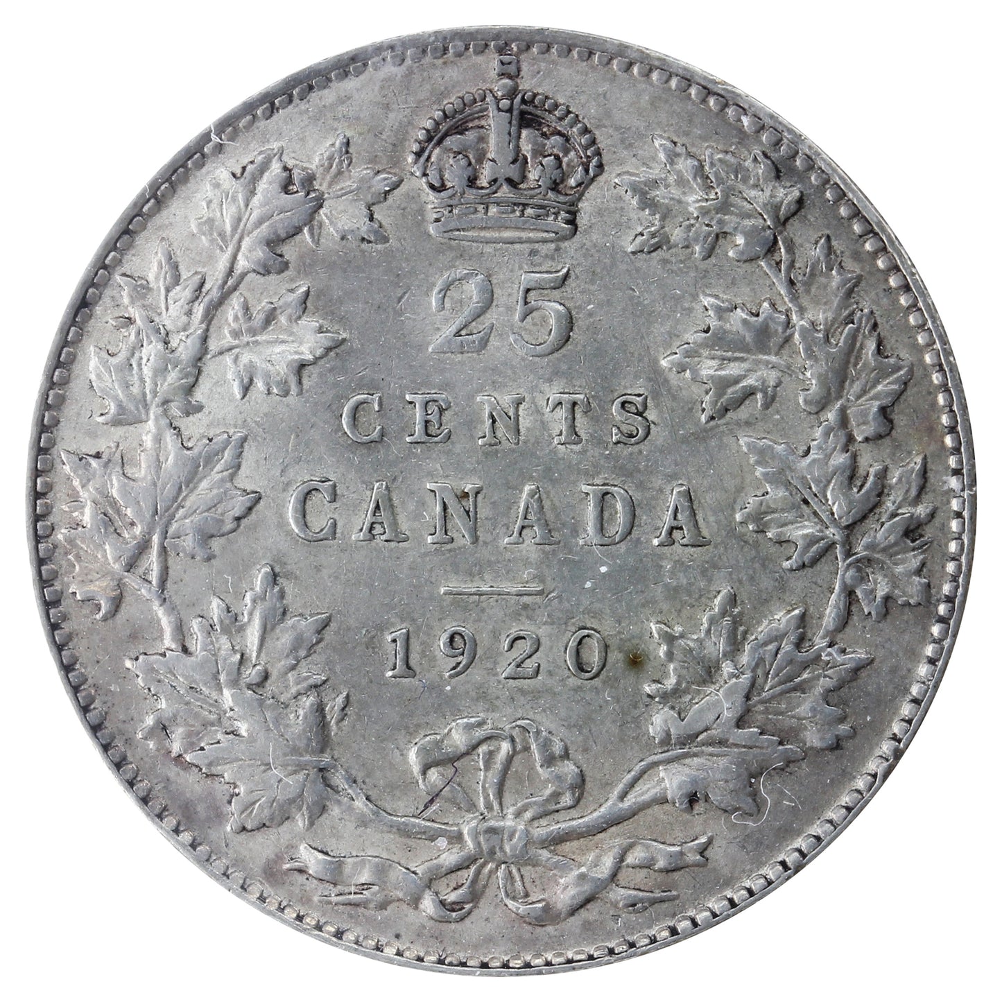 1920 Canada 25-cents ICCS Certified EF45