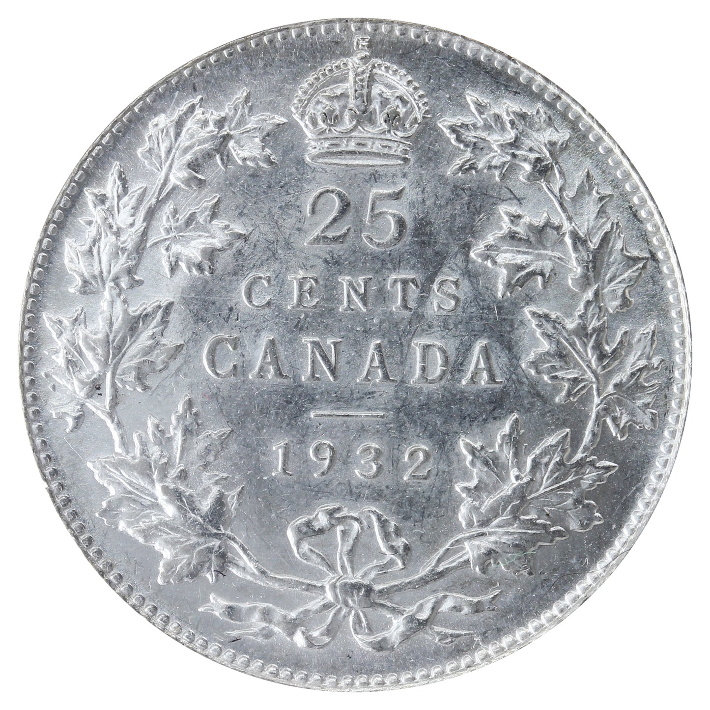 1932 Canada 25-cents ICCS Certified EF45