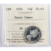 1954 Canada 25-cents ICCS Certified PL65 Heavy Cameo