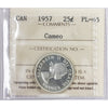 1957 Canada 25-cents ICCS Certified PL65 Cameo