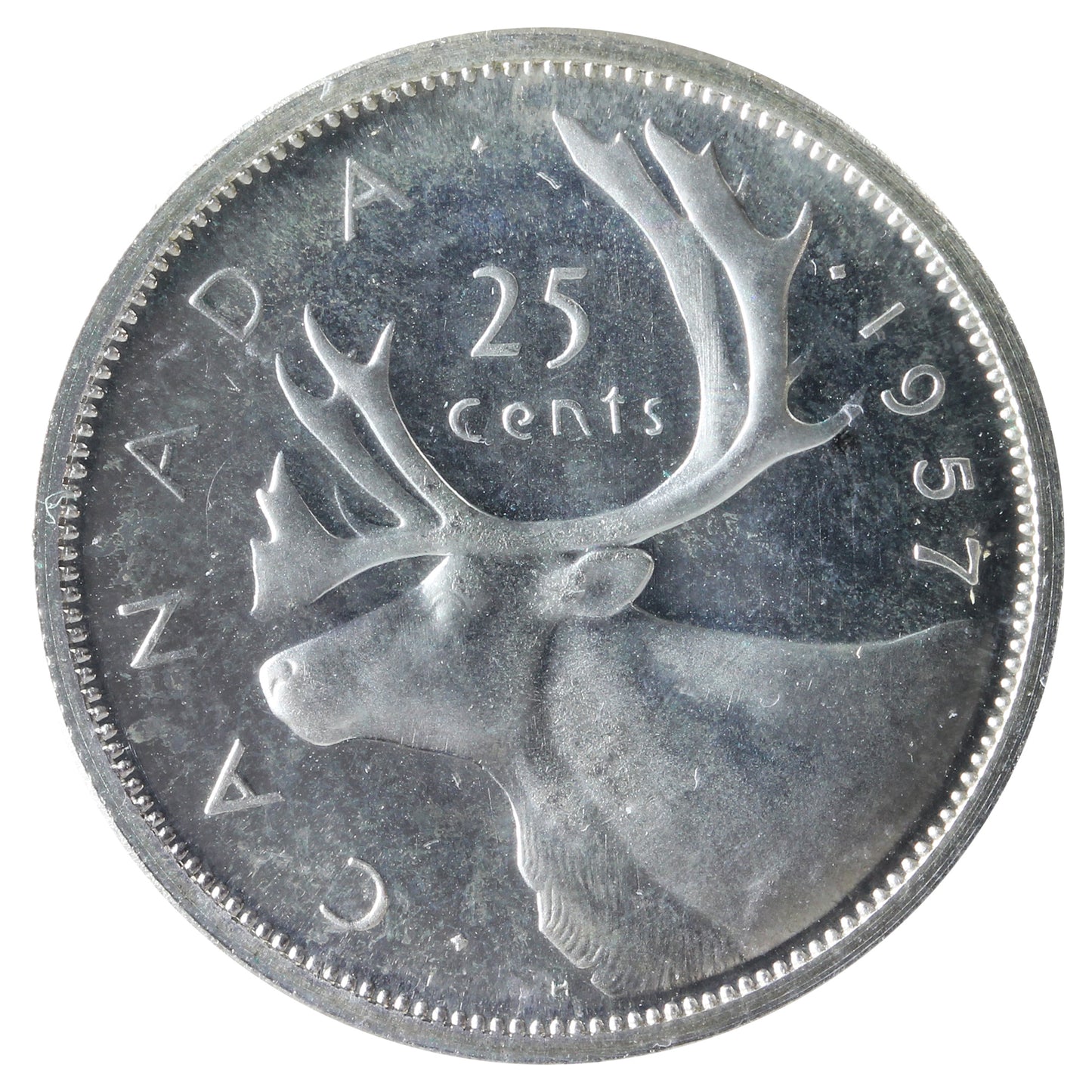 1957 Canada 25-cents ICCS Certified PL65 Cameo