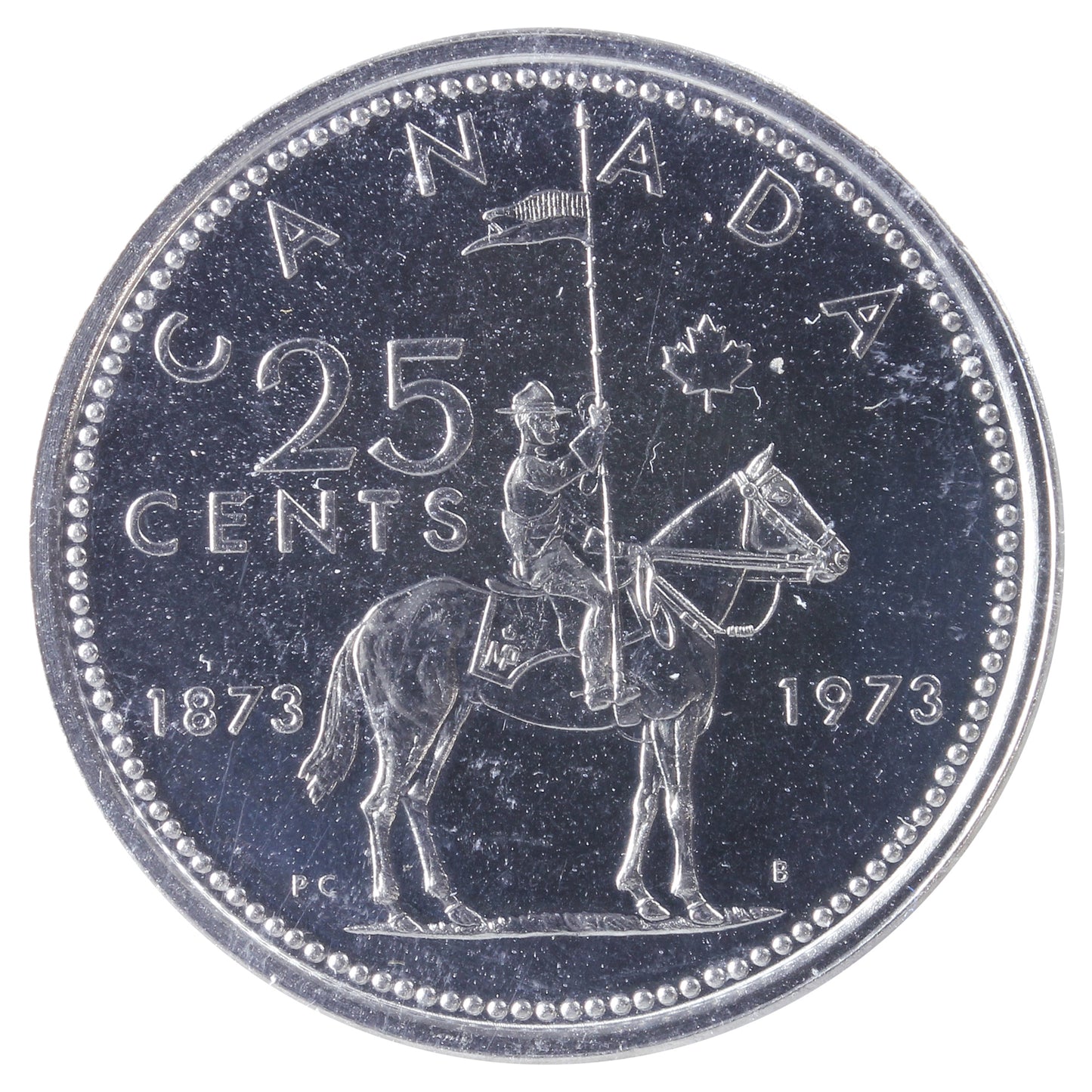 1973 Large Bust Canada 25-cents ICCS Certified PL66
