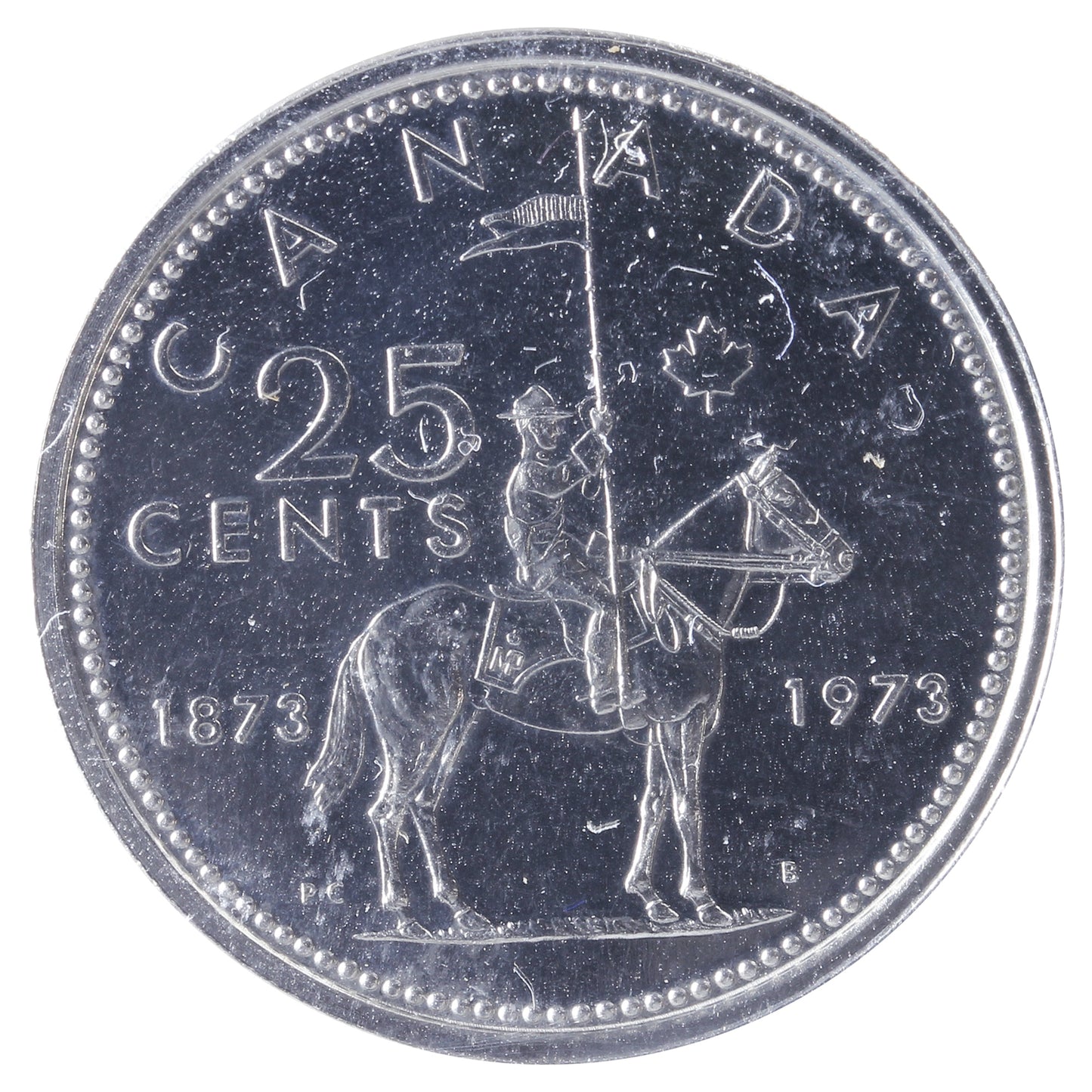 1973 Large Bust Canada 25-cents ICCS Certified PL65