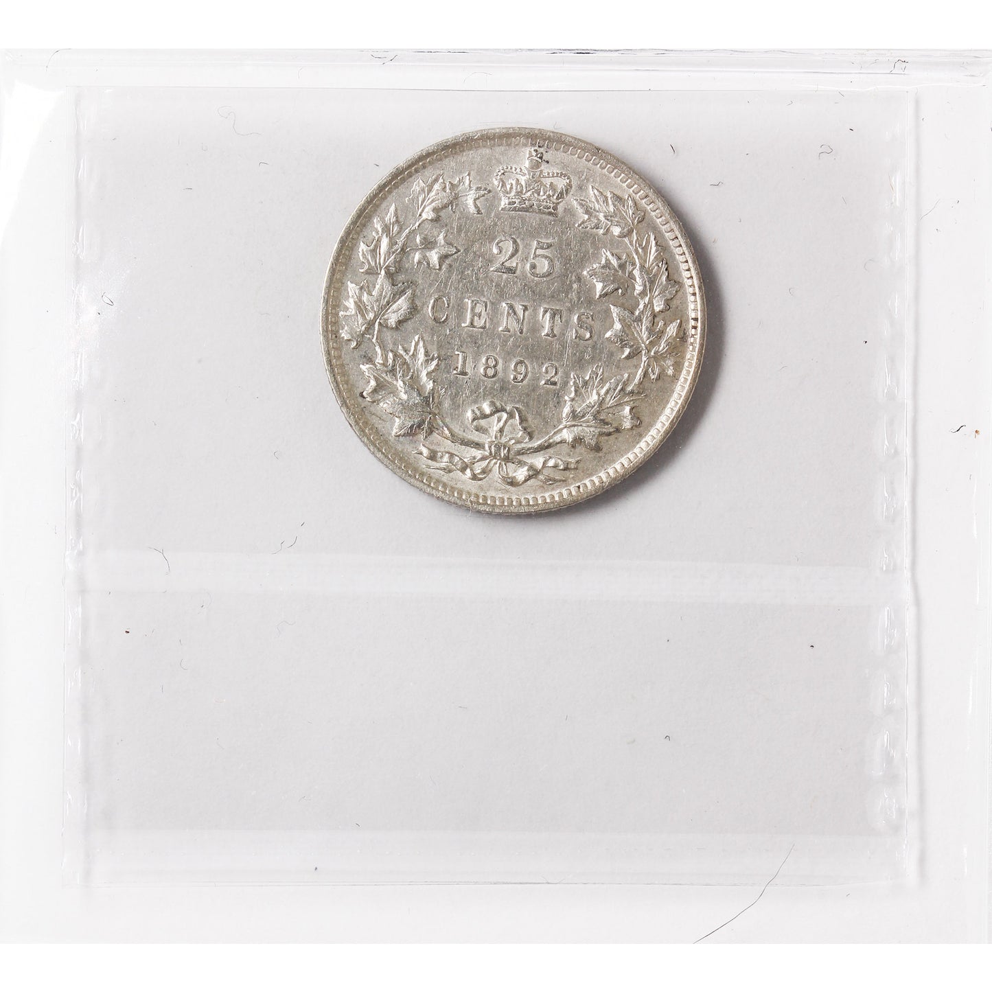 1892 Canada 25-cents ICCS Certified AU-50