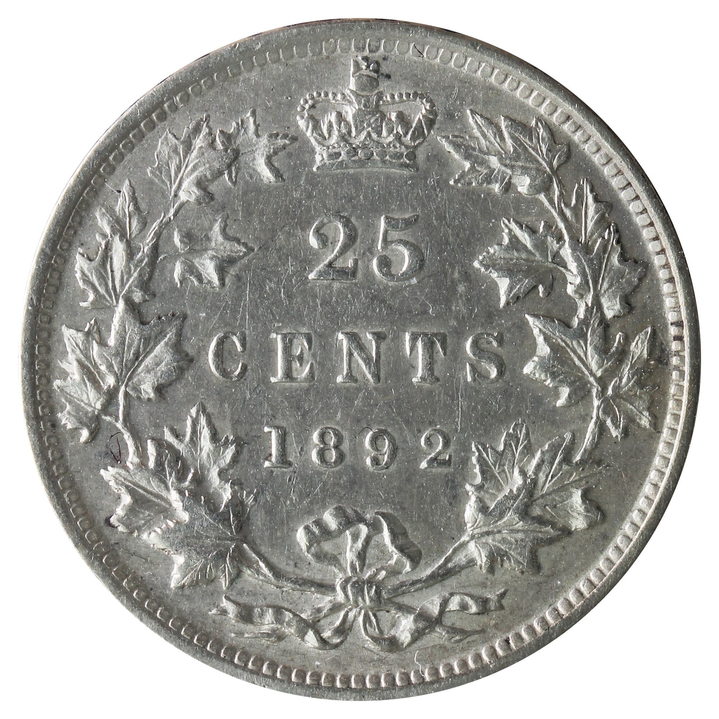 1892 Canada 25-cents ICCS Certified AU-50