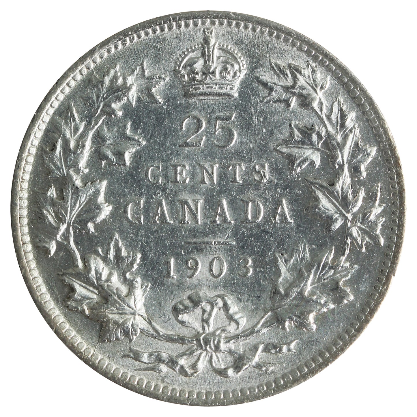 1903 Canada 25-cents ICCS Certified AU-55