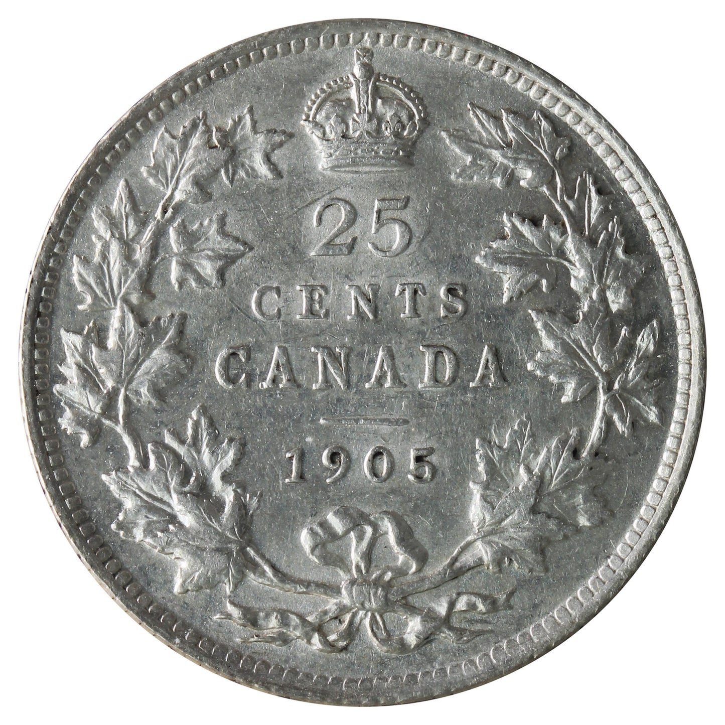 1905 Canada 25-cents ICCS Certified EF-45