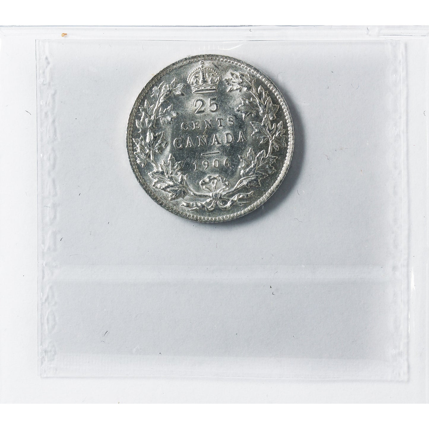 1906 Large Crown Canada 25-cents ICCS Certified AU-55
