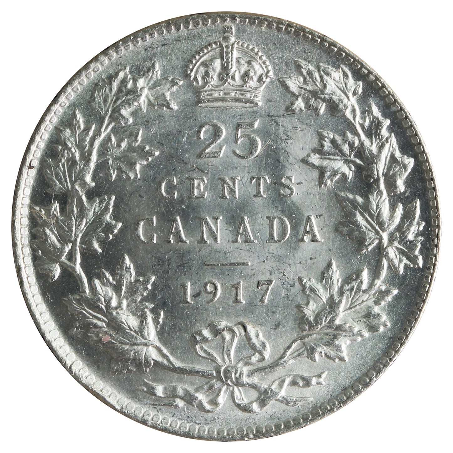 1917 Canada 25-cents ICCS Certified MS-64 (XVR 180)