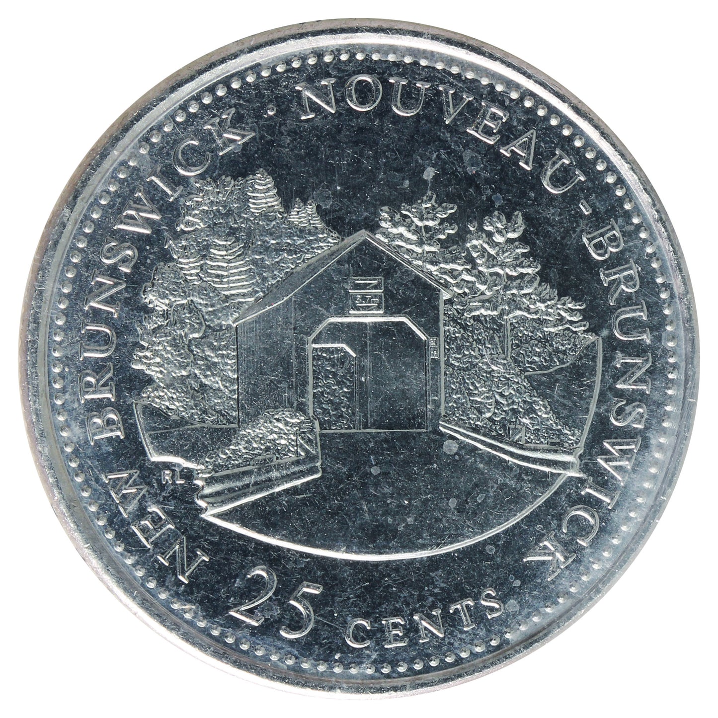 1992 NB Rotated Dies 90 Degrees Canada 25-cents ICCS Certified MS64