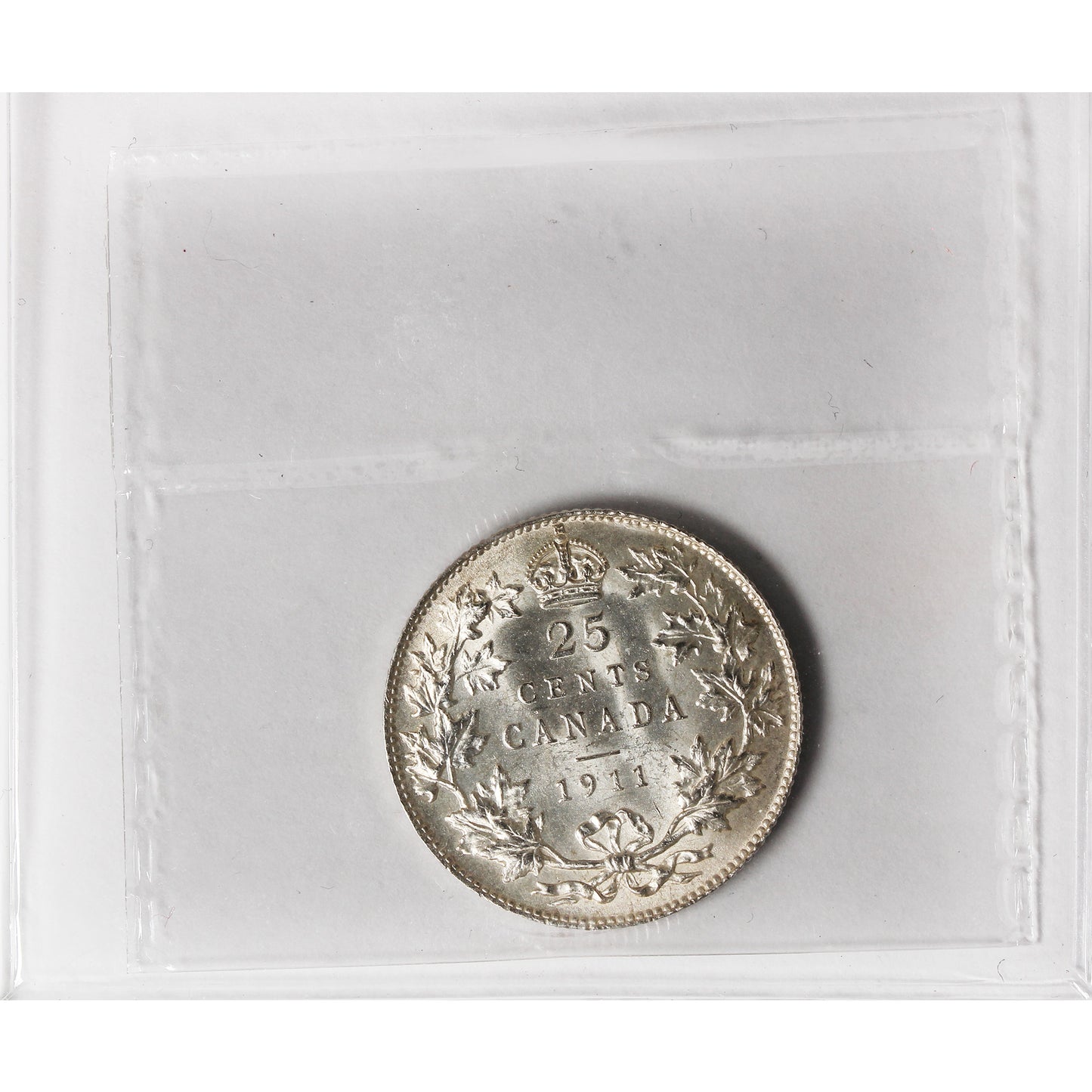 1911 Canada 25-cents ICCS Certified MS-63 (XQL 201)