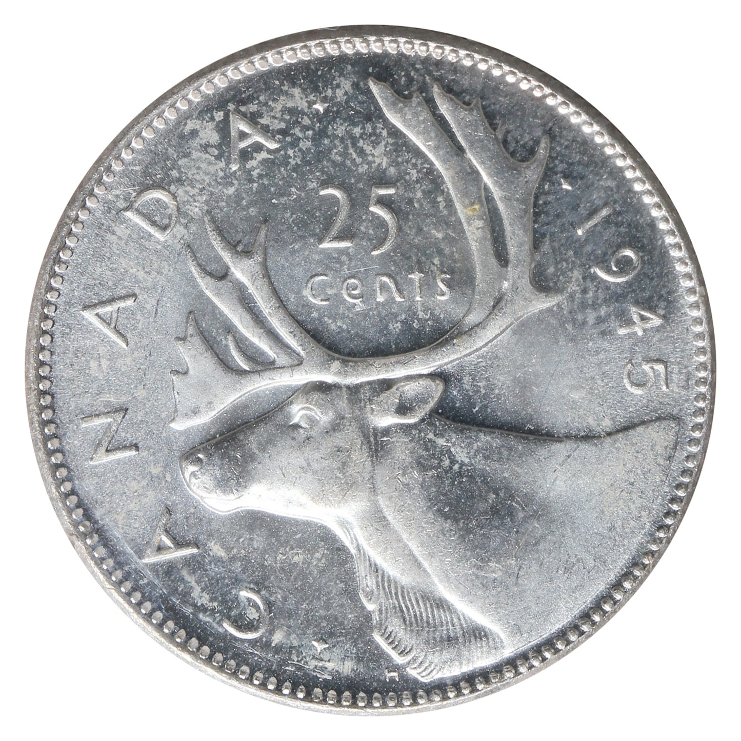 1945 Canada 25-cents ICCS Certified MS65 (XU 270)