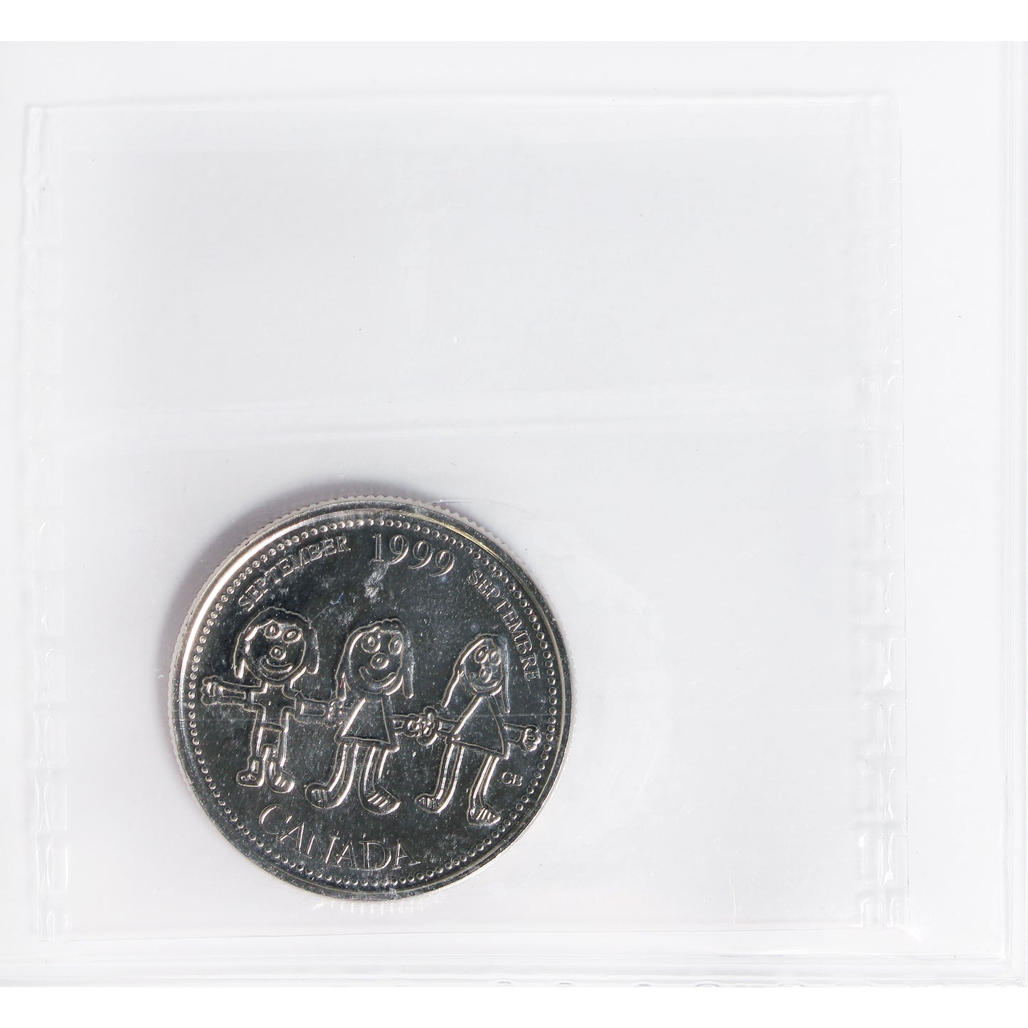 1999 September Mule Canada 25-cents ICCS Certified PL65