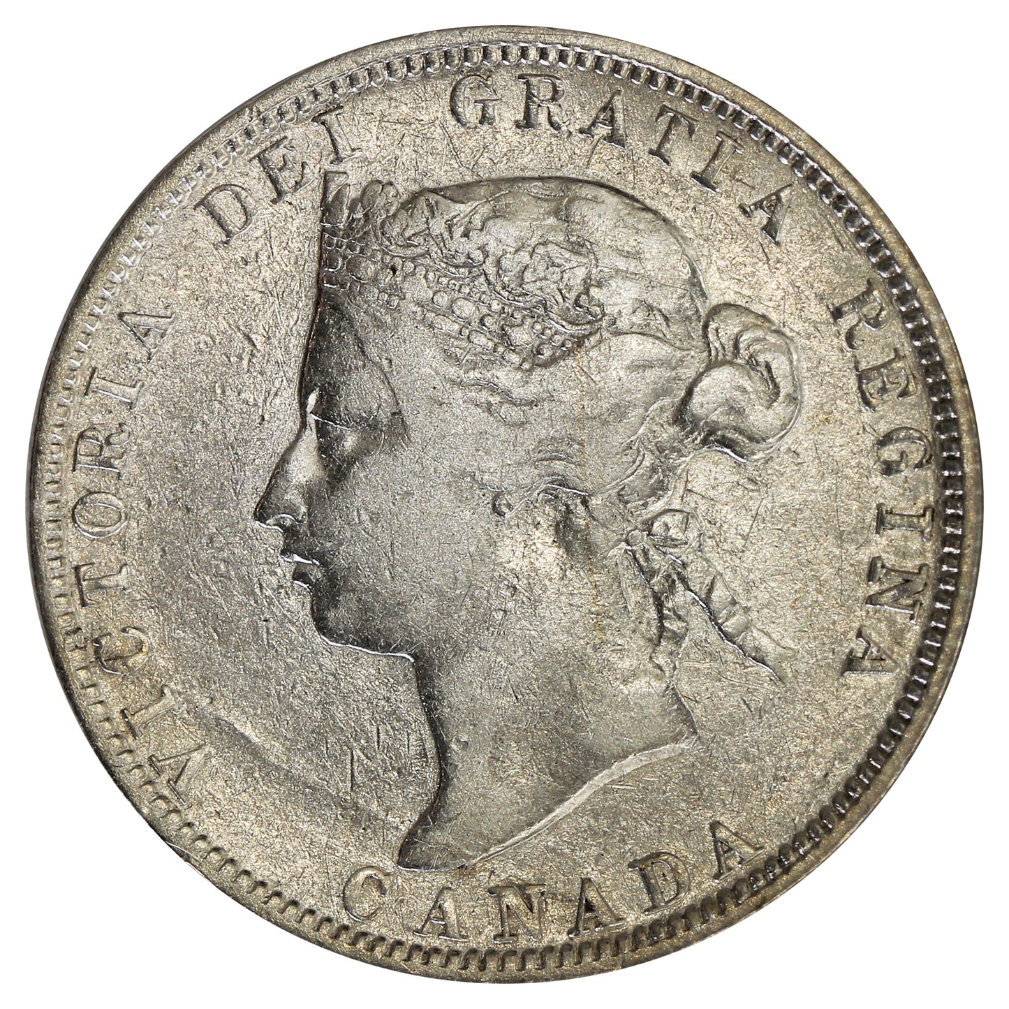 1880H Narrow 0 Over Wide O Canada 25-cents Very Fine (VF-20) $