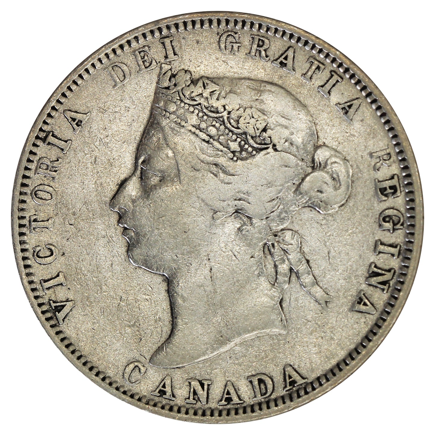1880H Wide O Canada 25-cents Very Fine (VF-20) $